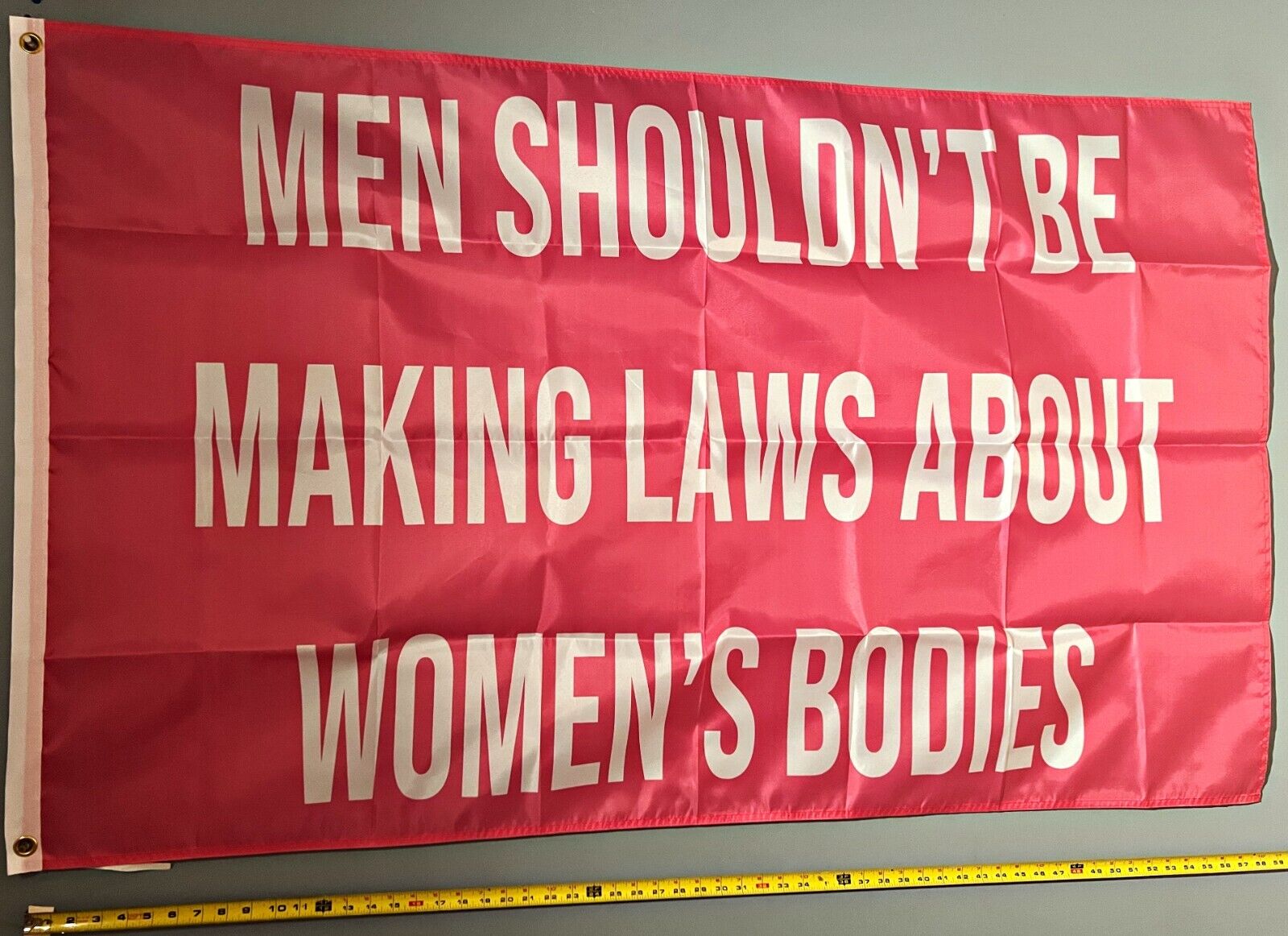 PRO WOMEN PRO CHOICE FLAG FREE USA SHIPPING Pro Life Men Shouldn't Pin Sign 3x5'