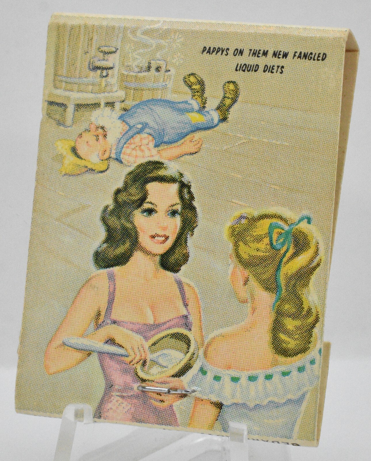 Vintage Pin Up Pappy on Liquid Diet Front Strike Match Book Full Unstruck