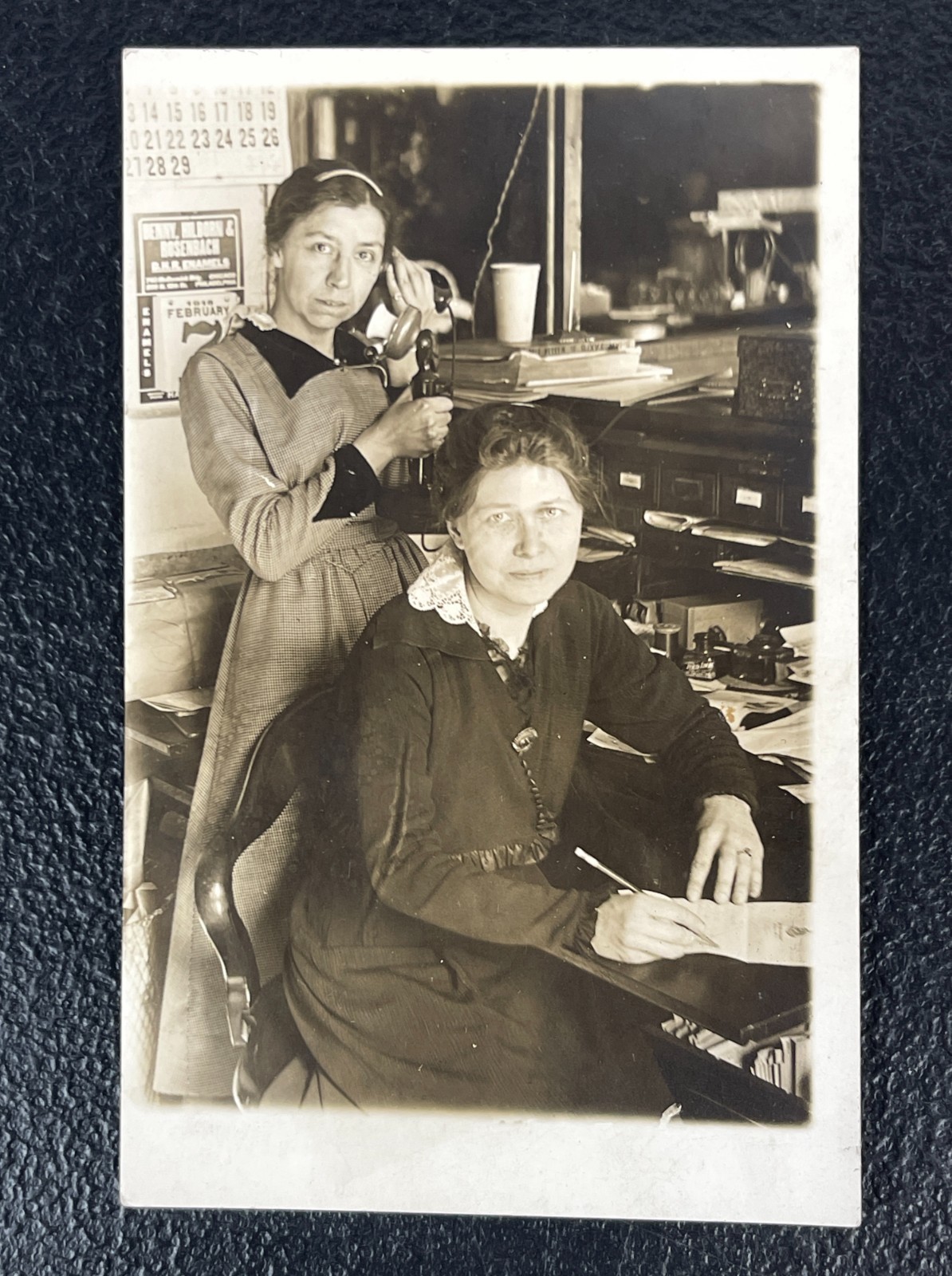 Women Employment Occupation Real Photo Postcard Writing Billhead Telephone rppc