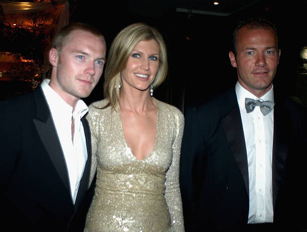 Ronan Yvonne Keating pose with Newcastle United\'s Alan Shearer at - Old Photo