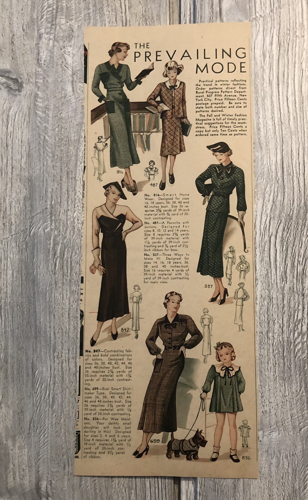 VTG Women’s Fashion Clothing Magazine Clipping 0C25