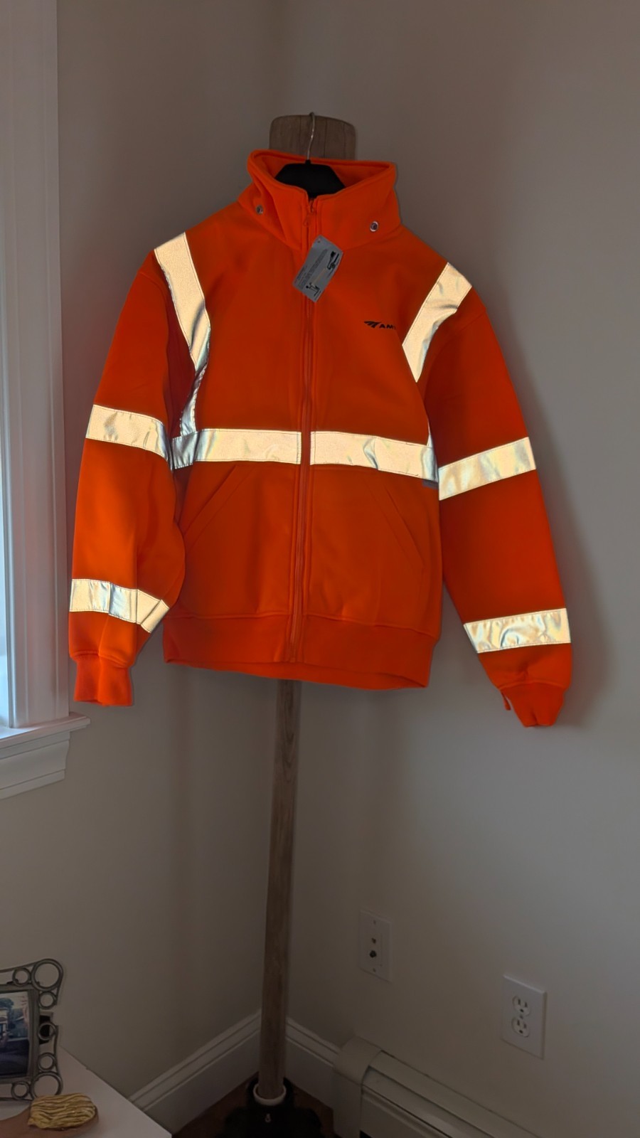 AMTRAK AUTHENTIC NEW  HI VIS LARGE warm zipper Safety Employee Jacket with tag