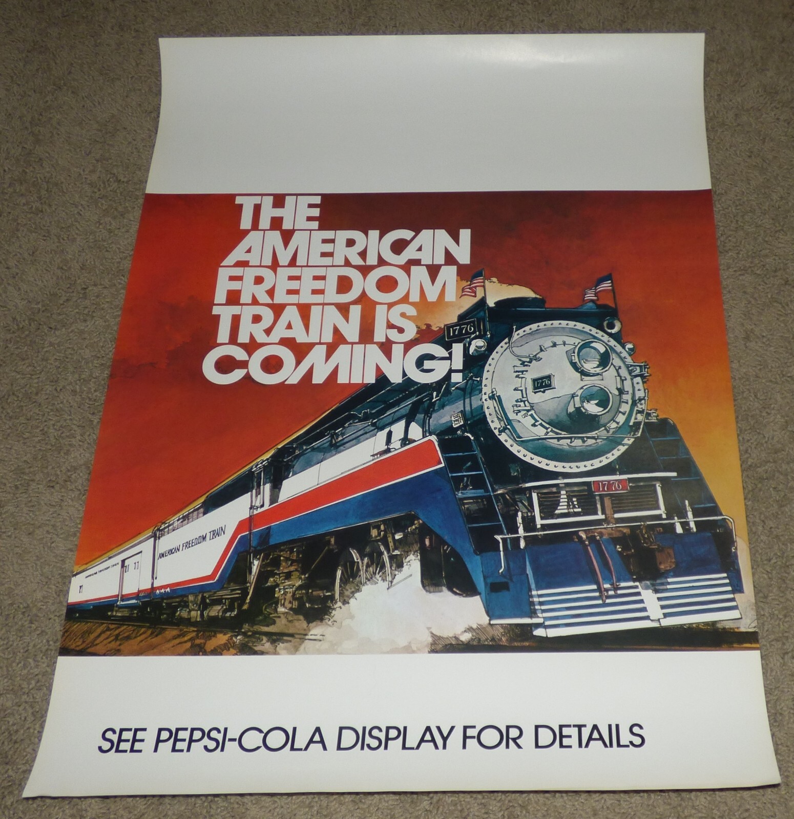Vintage The American Freedom Train Poster 21 x 29 in.