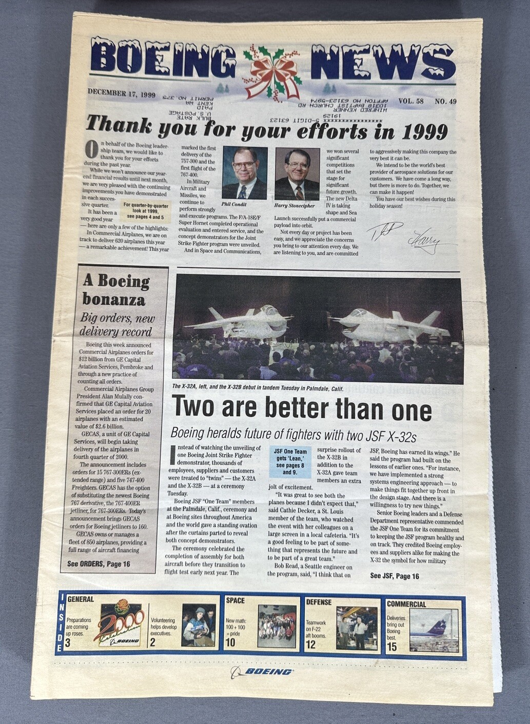 Boeing News Lot of 30 Issues Newspaper from 1999 (Jan-Dec) St. Louis, MO