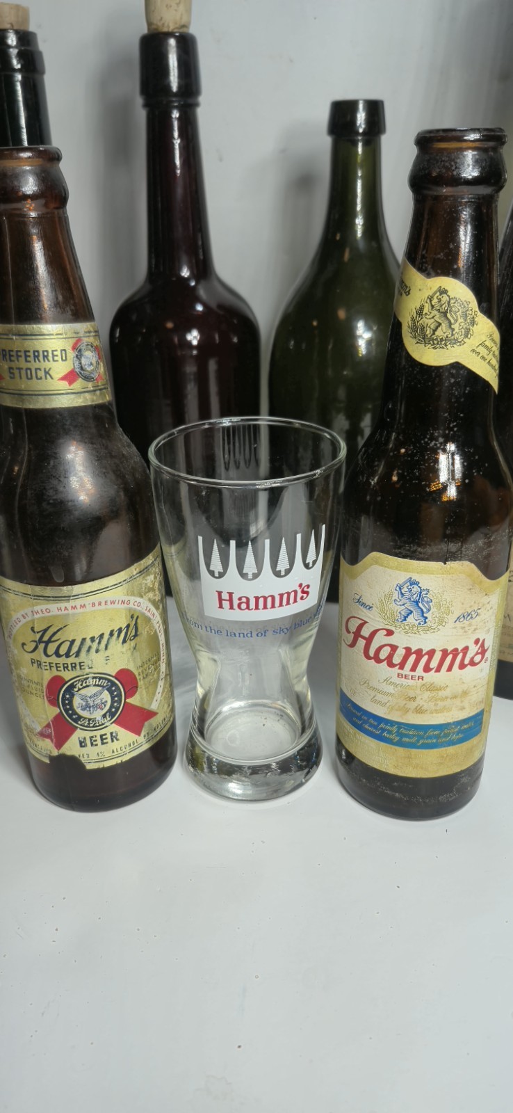 Hamm's Beer Glass And 2 Vintage Bottles Preferred Stock And Early 70s