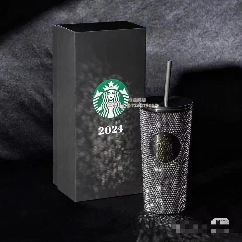 Starbucks 2024 Thai Black SS Rhinestone TOGO Cold Cups Diamond Tumbler 16oz New
