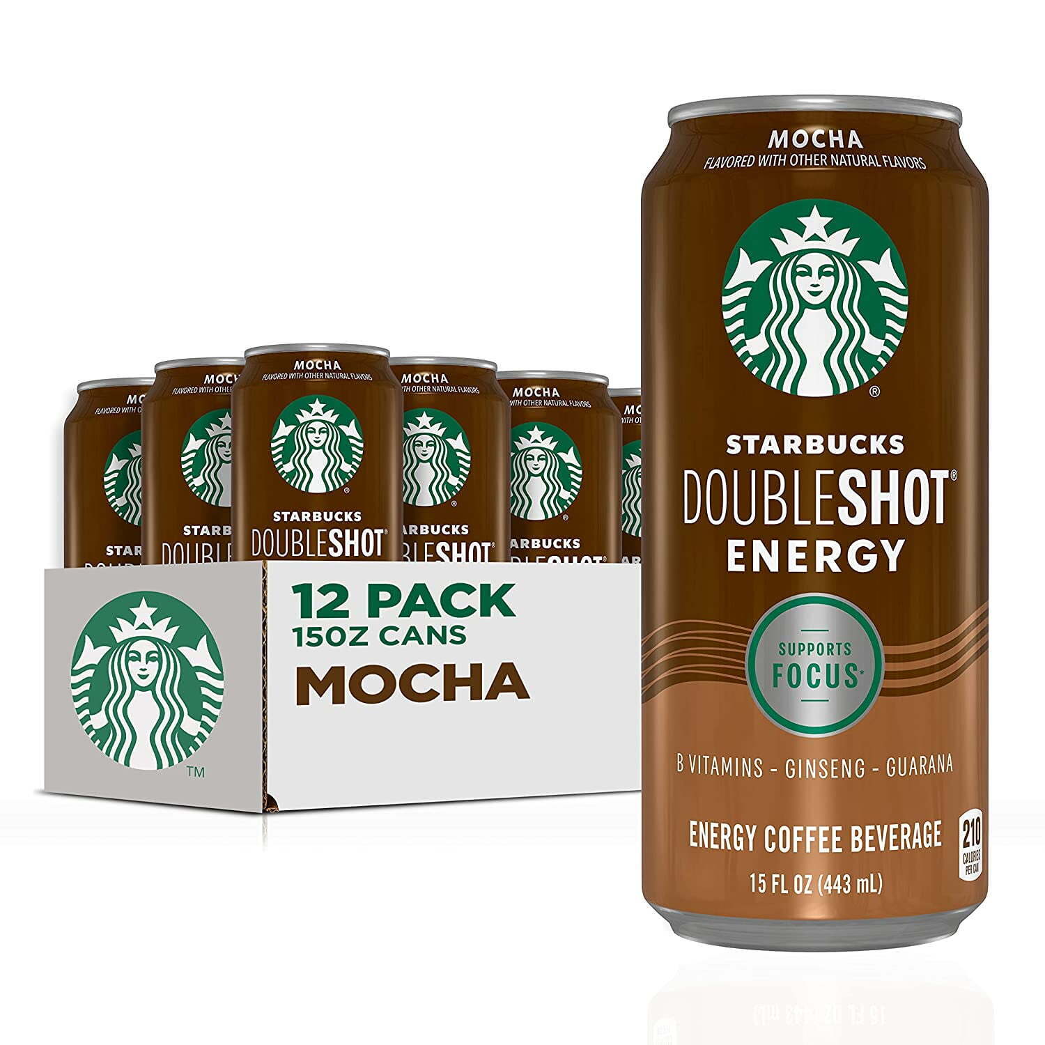 (12 Pack) Starbucks Doubleshot Energy Mocha Coffee Energy Drink, 15 oz Cans