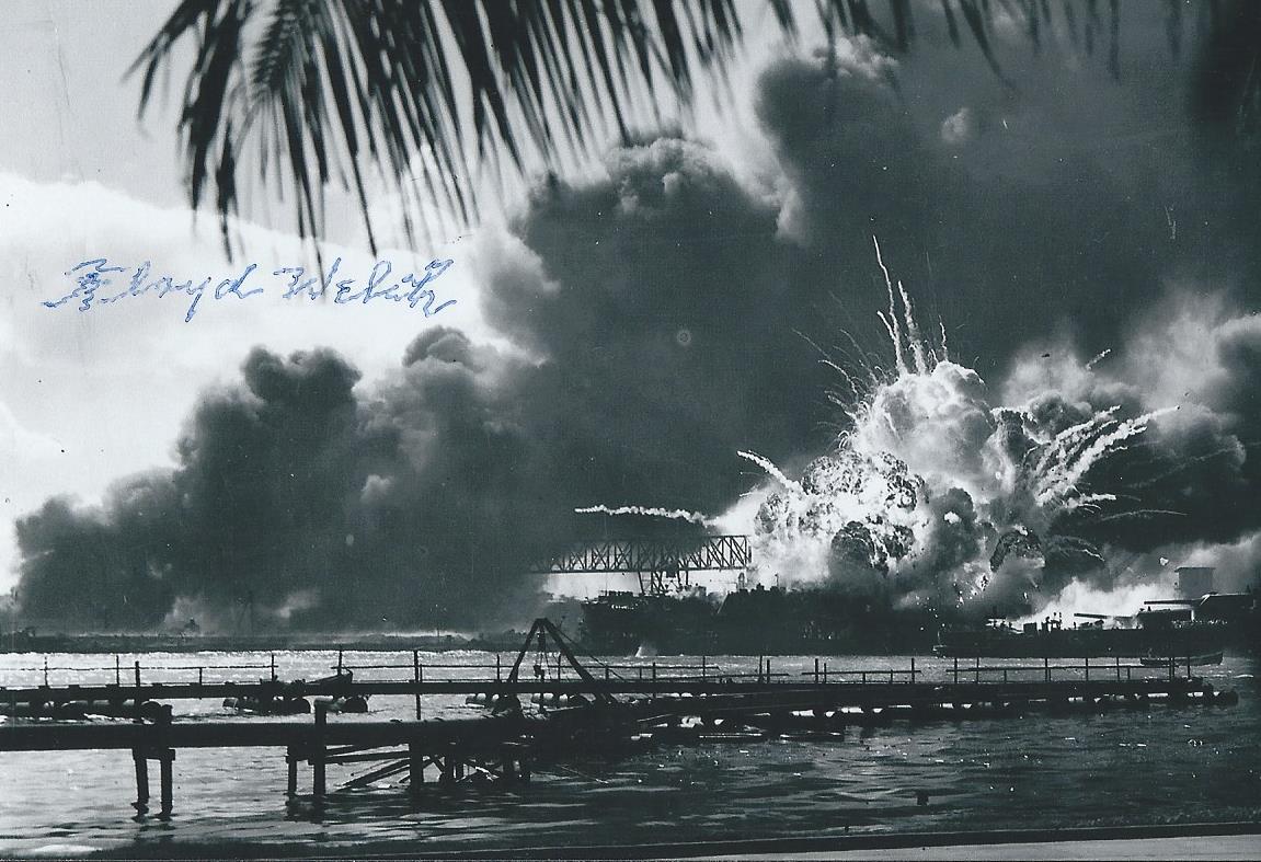 Floyd Welch autographed WW II Pearl Harbor USS Maryland RARE COA LOOK