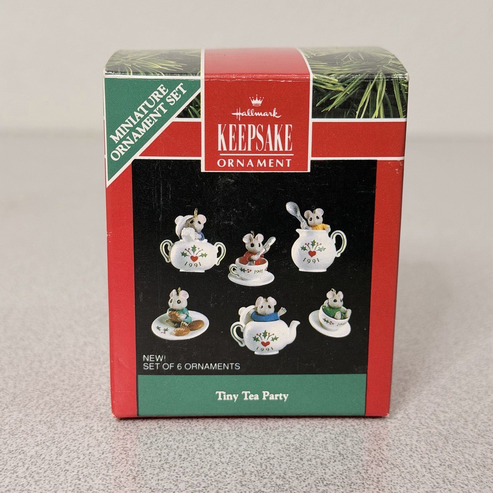 Hallmark Keepsake Ornament 1991 Tiny Tea Party Original Vtg NEW NOS