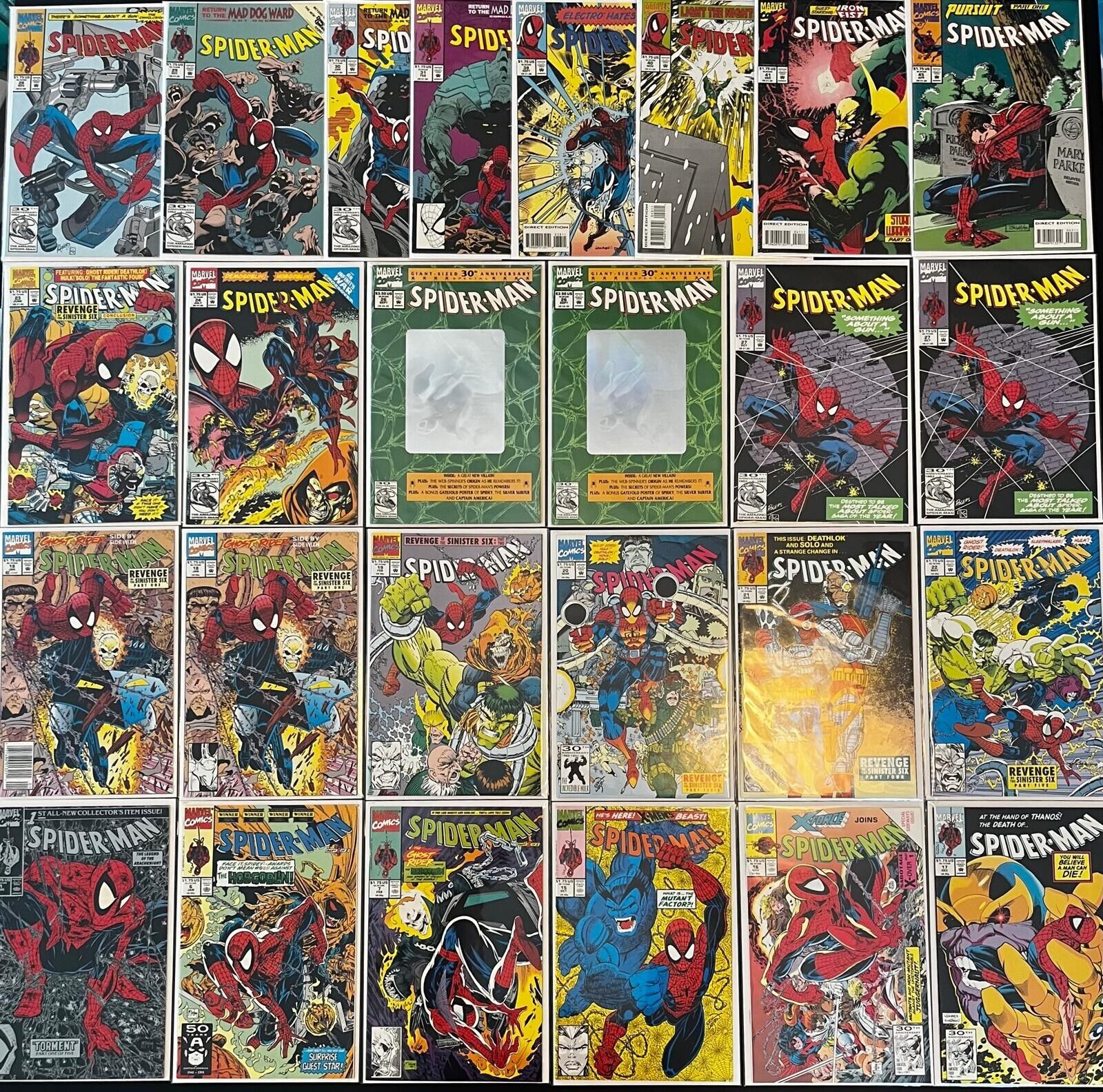 SPIDER-MAN (26-Book LOT) Marvel, 1990-1998 with #1 6 7 15-24 26-31 38 40-41 45