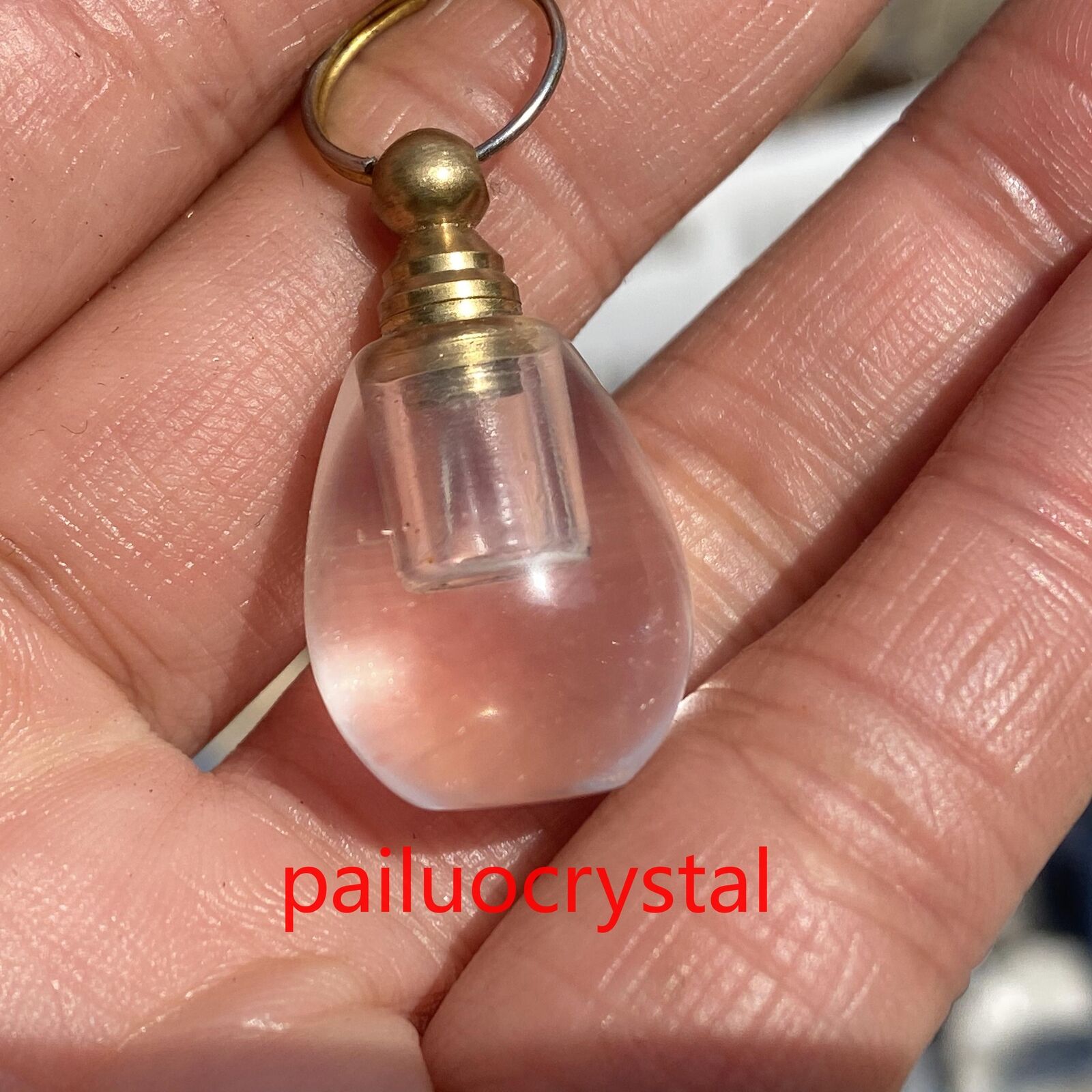 1pcs Natural Clear crystal Perfume bottle Quartz Crystal Pendant Healing Gem
