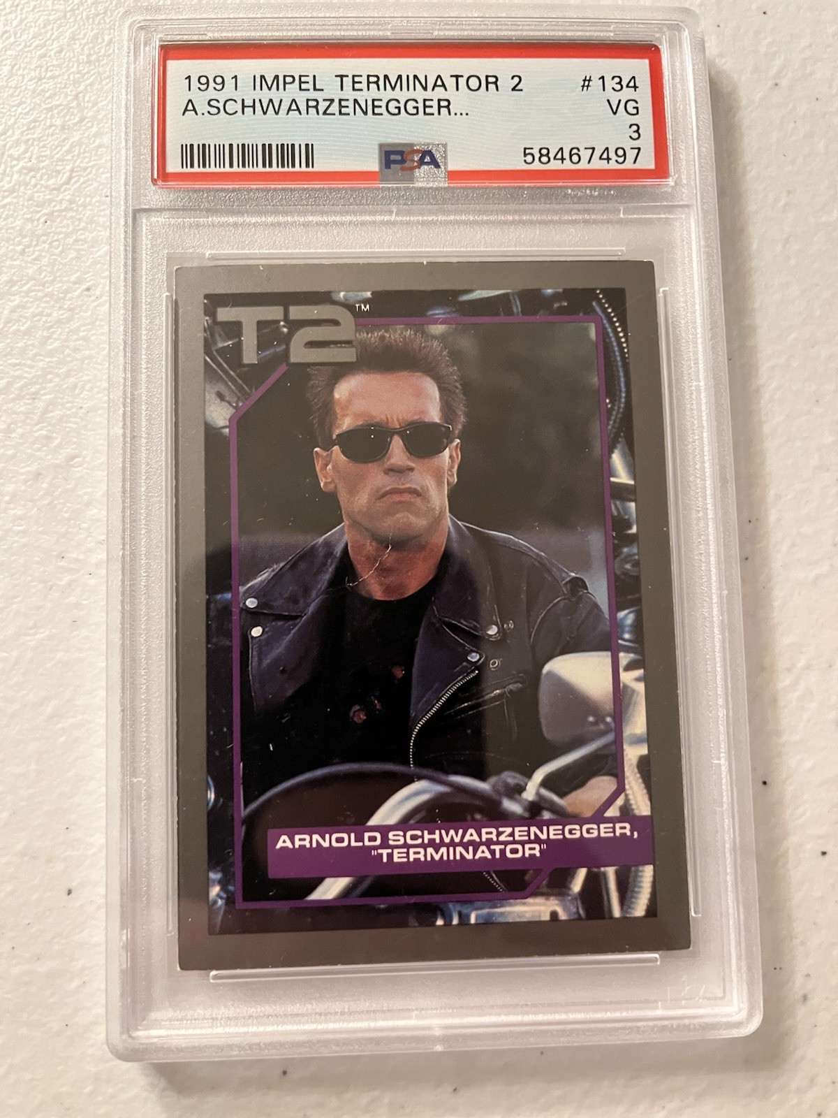 1991 Impel Terminator 2 Arnold Schwartzenegger Terminator PSA 3 Very Good
