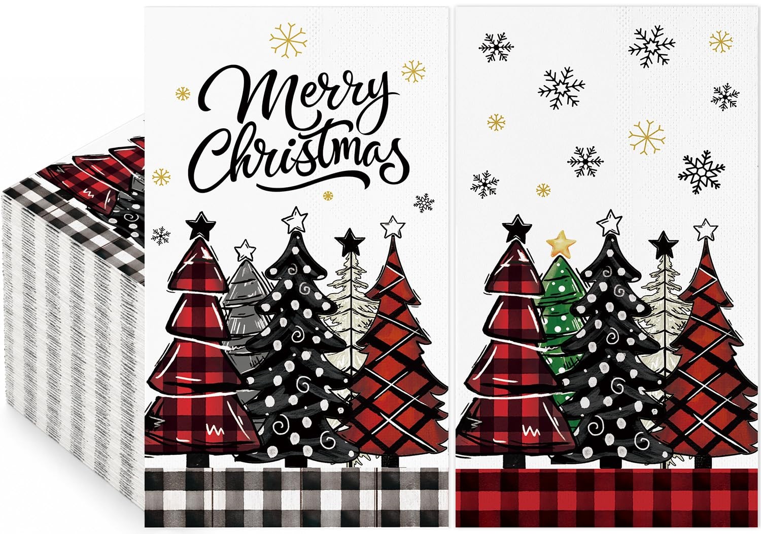 100 Pack Christmas Paper Napkins, Disposable Holiday 15.7\