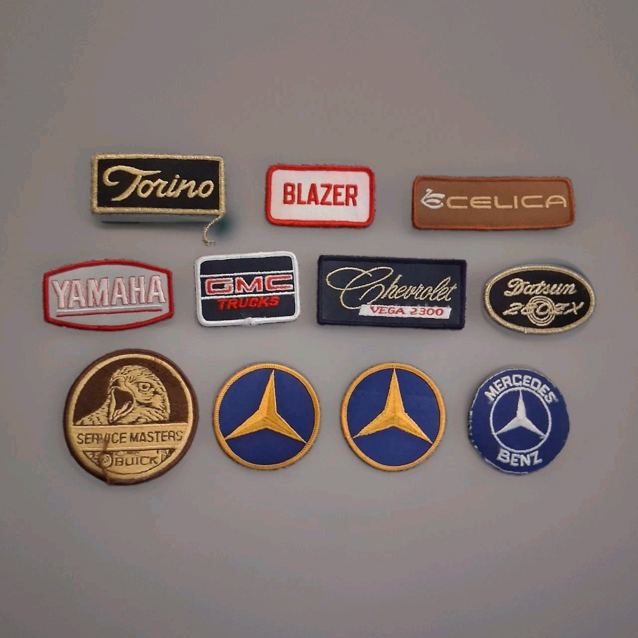 VTG Automotive Patch Lot 11pc Chevy Vega 2300 Celica Yamaha Buick Mercedes