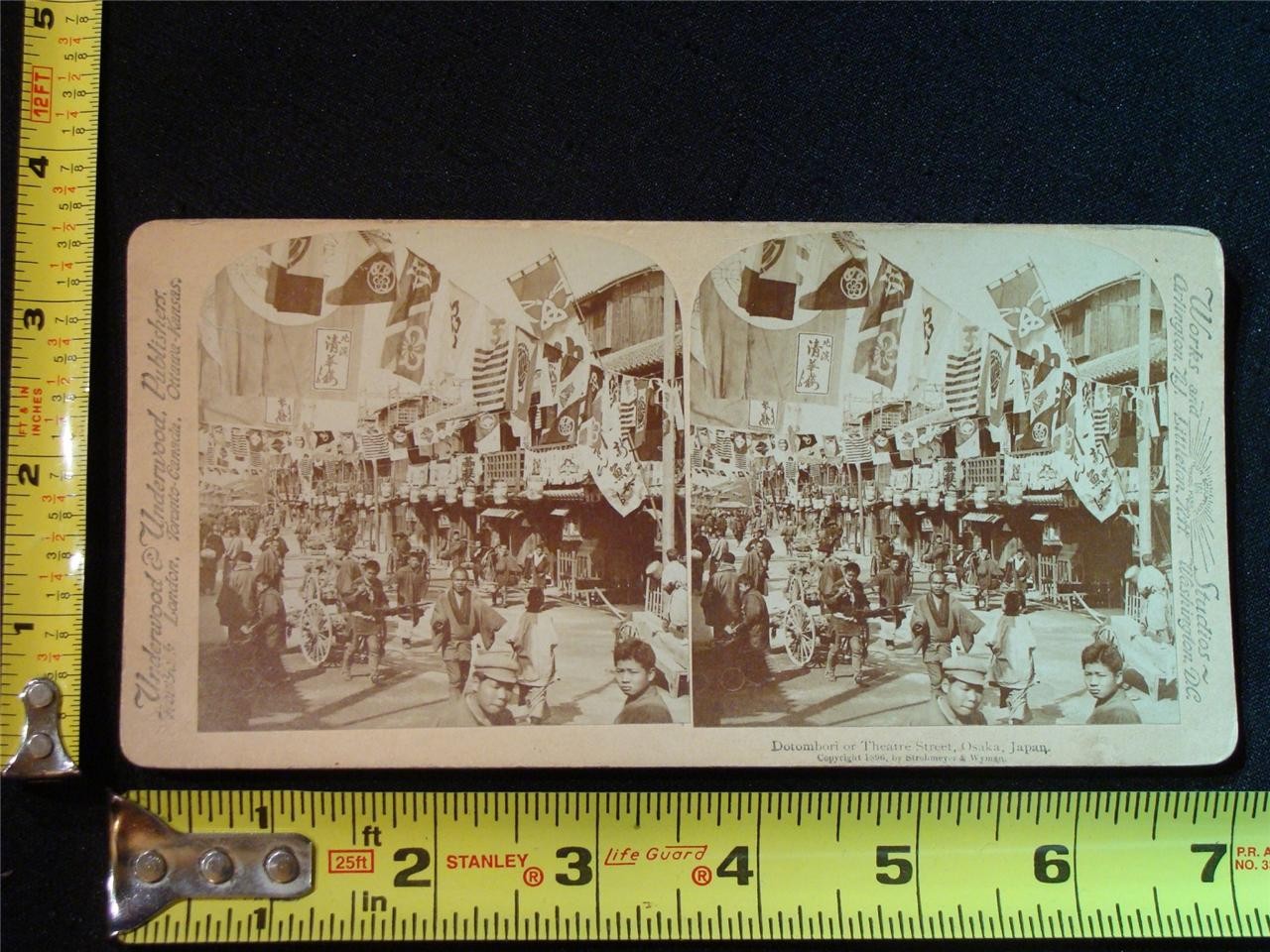 b138, U & U Stereoview - Dotombori or Theatre Street, Osaka, Japan, c. 1896