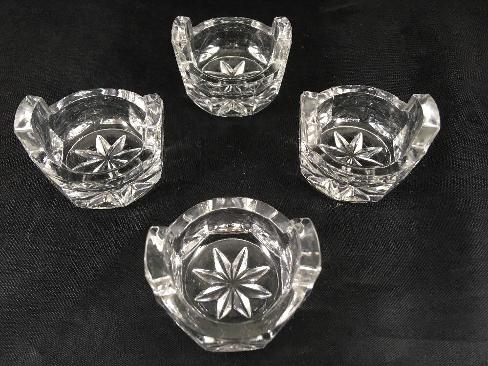 Glass Crystal Open Salts Set of 4 1.5