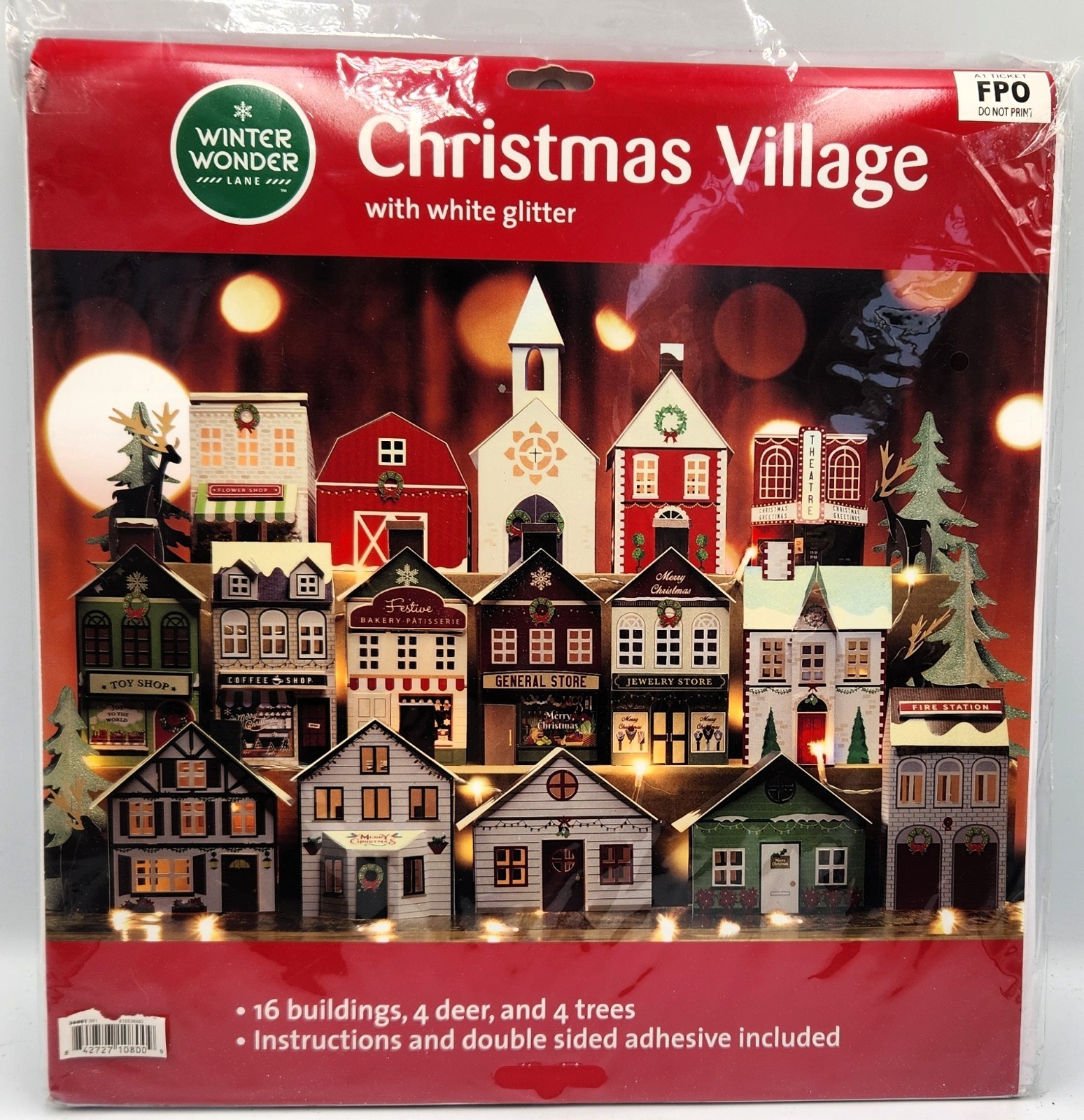 Winter Wonder Lane Christmas Village DIY Craft Kit White Glitter Big Lots