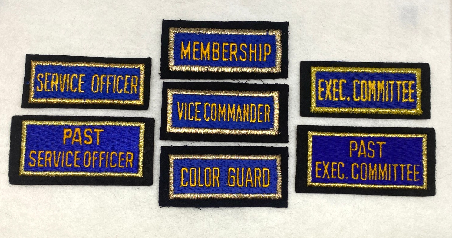 Vintage VFW Officer Patch 7 Lot Membership Vice Commander Exec Committee