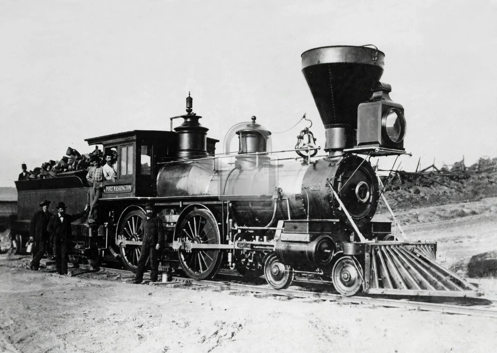 Chicago & North Western, Locomotive Port Washington 4-4-0 ca. 1870s 5 x 7 Photo