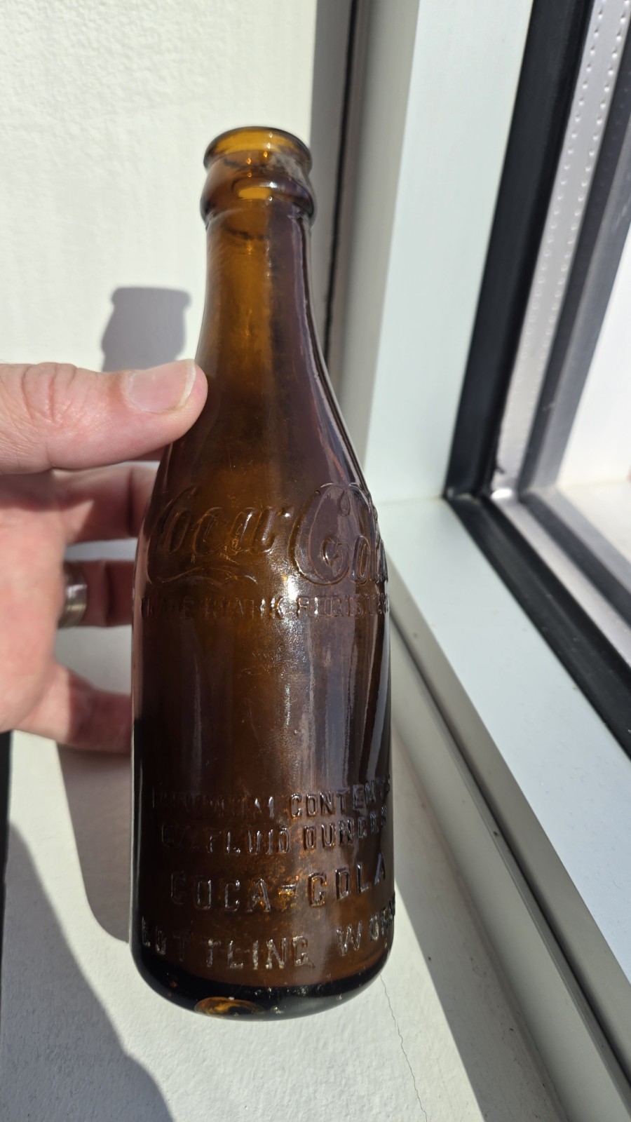 RARE Hartford City, IND - Amber Straight Side Coca-Cola Bottle