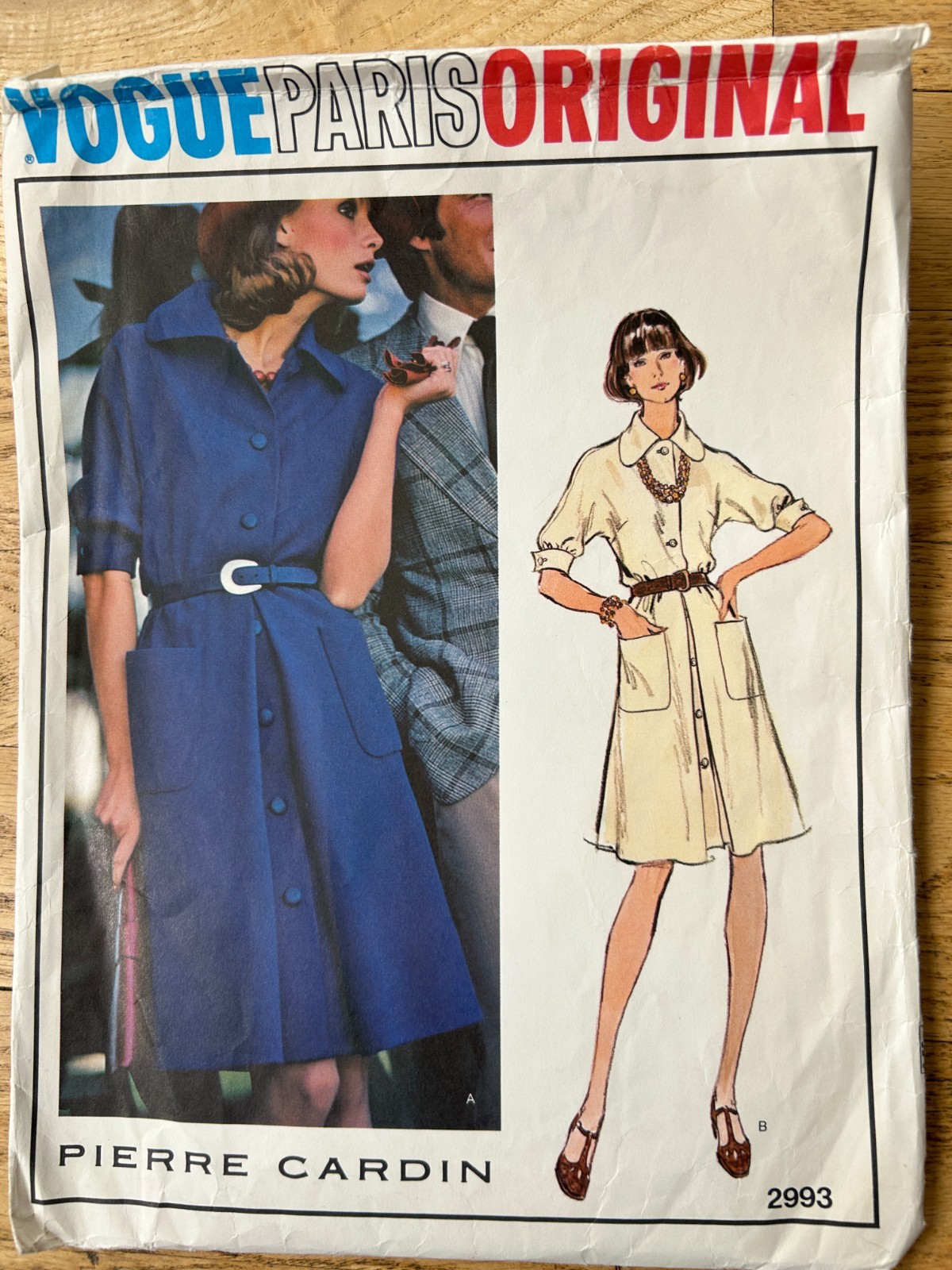 Vintage Vogue Paris Original 2993 Pierre Cardin Dress 1970 Sz 16