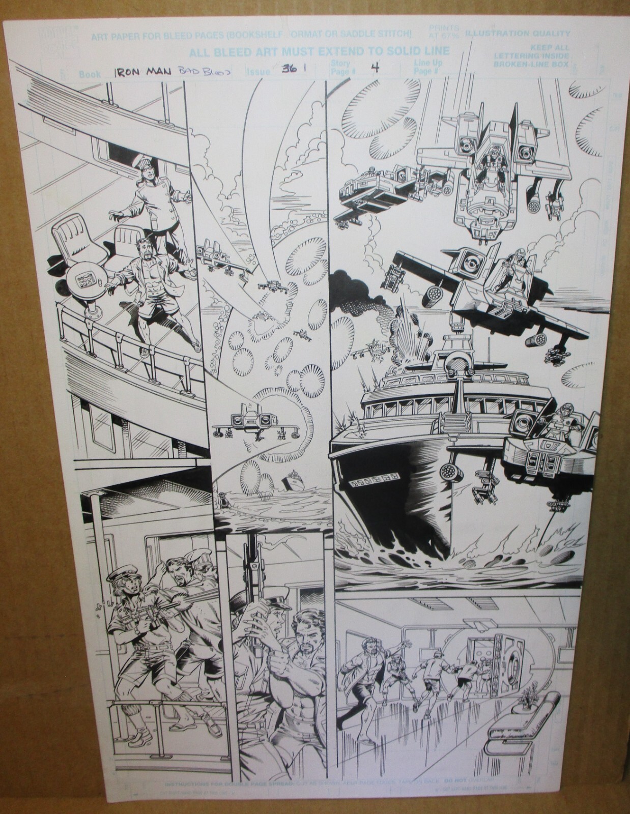 Iron Man Bad Blood #1 ORIGINAL BOB LAYTON ART PAGE Tony Stark 2000 Marvel Comics