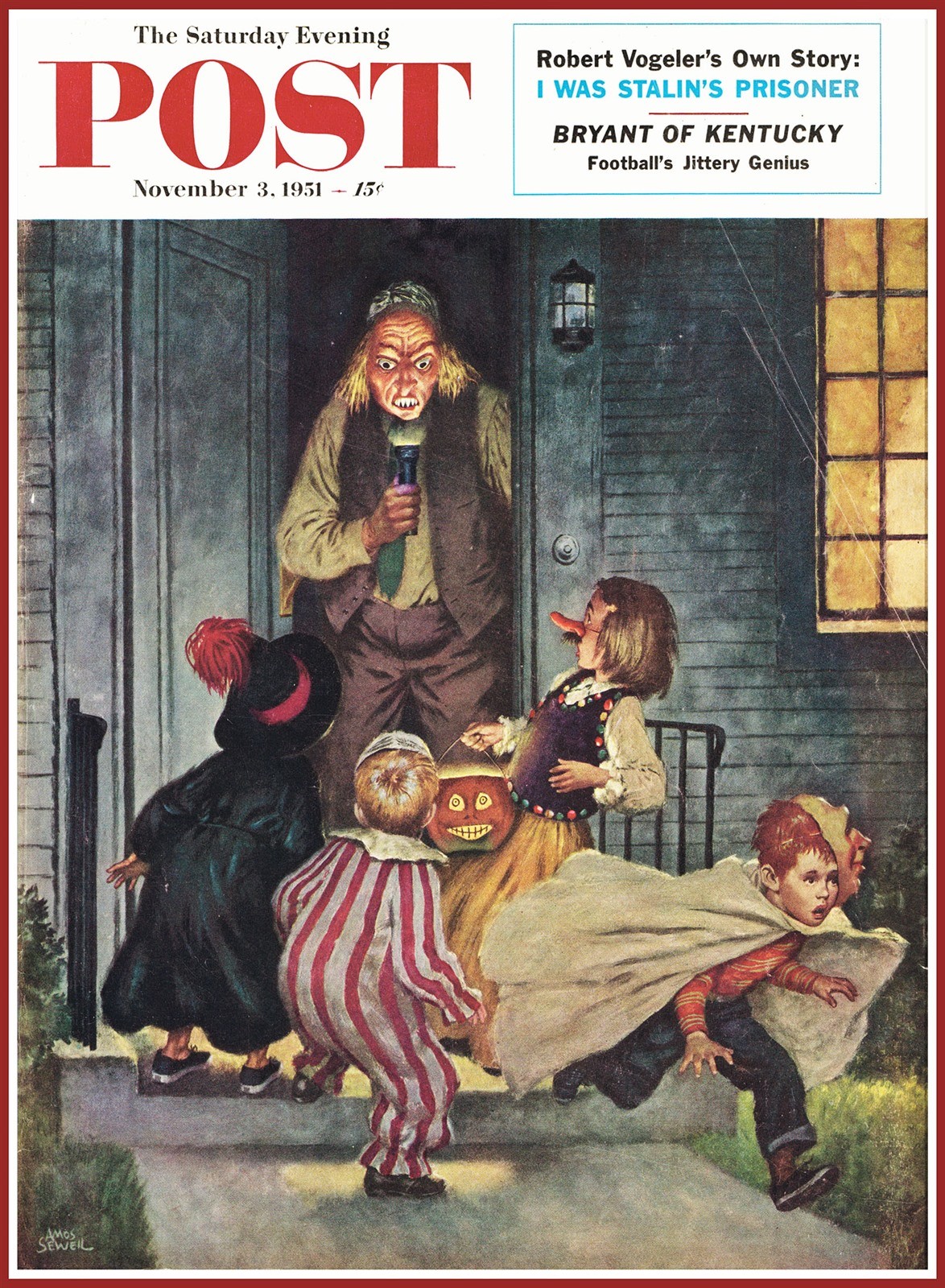 HALLOWEEN POSTER 1951 POST MAGAZINE COVER 11\