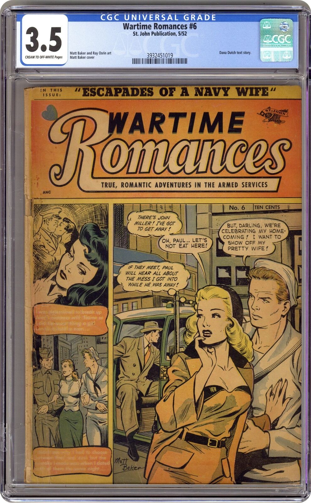 Wartime Romances #6 CGC 3.5 1952 3932451019