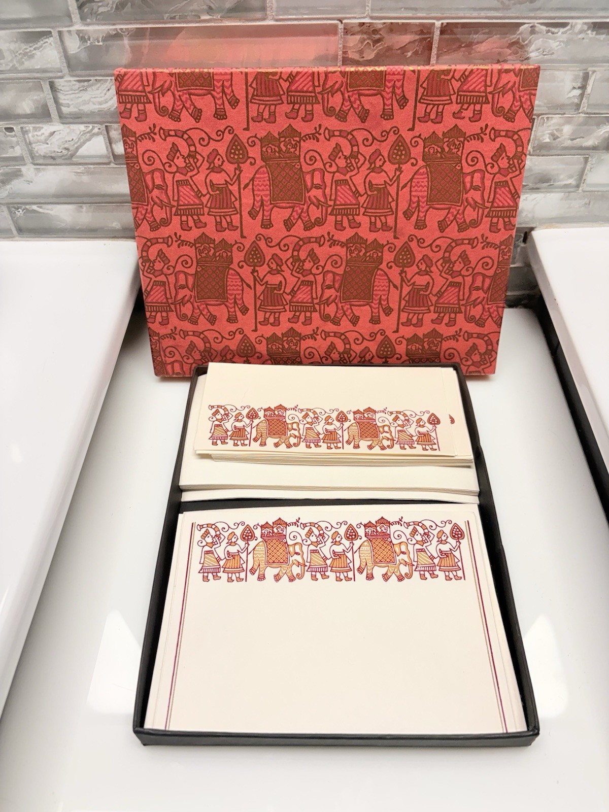 19 Luxury Indian Stationery Box Set Ivory Note Cards Envelopes Royal Elephant 19 Luxury Indian Stationery Box Set Ivory Note Cards Envelopes Royal Elephant