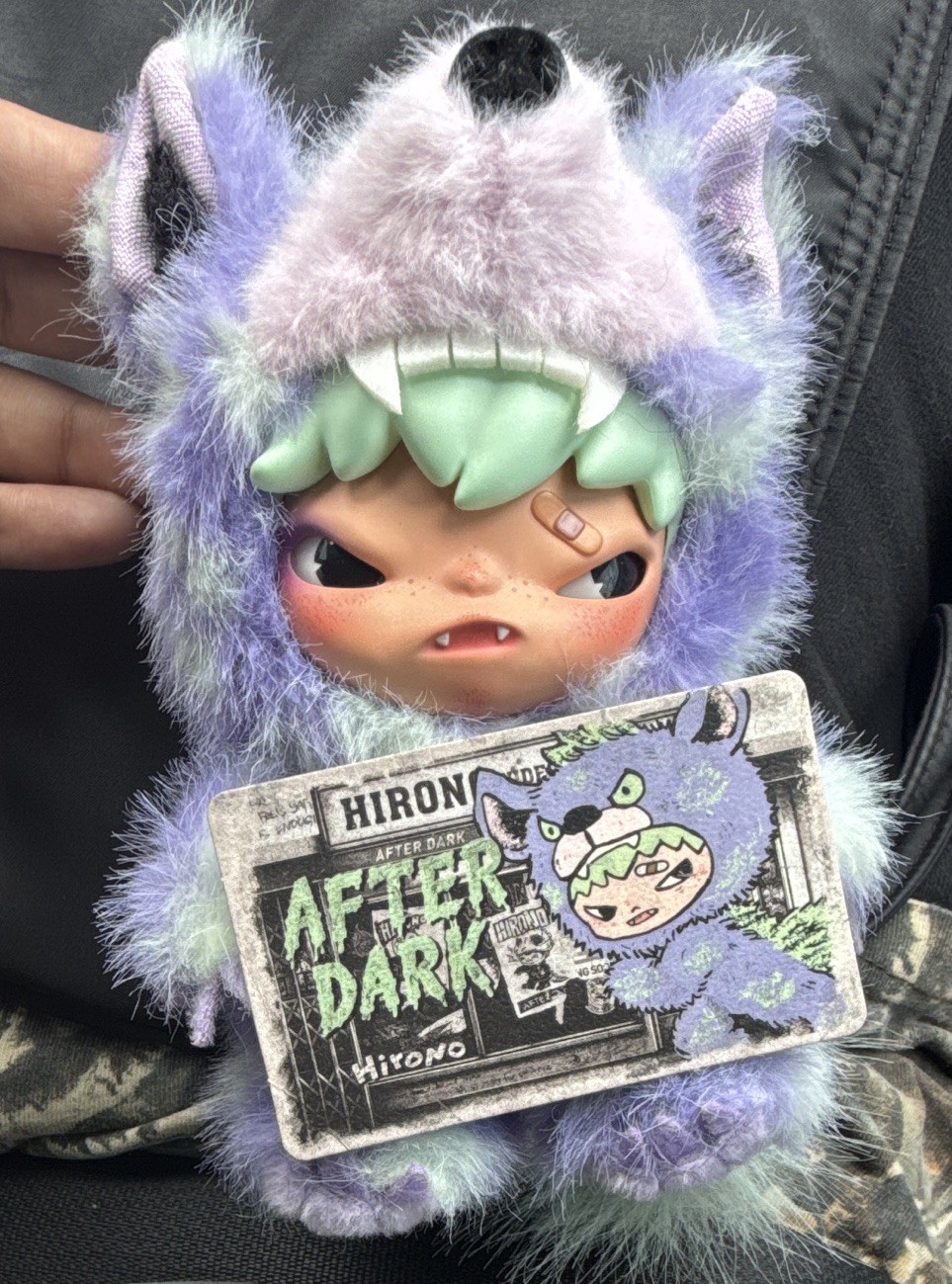 Hirono After Dark Purple Green White Plush Character Keychain Keyring Modern Era