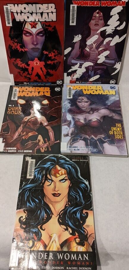 Wonder Woman 5 Book Lot, Good to VG Condition 2008-2019 1st Printings, USA