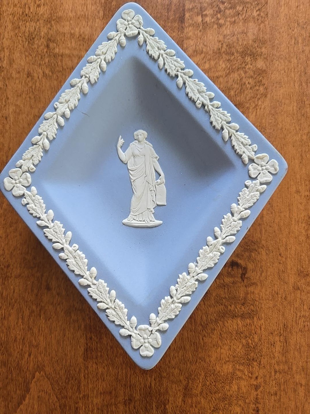 Vintage Wedgwood Jasperware Blue Diamond Shaped Trinket Dish