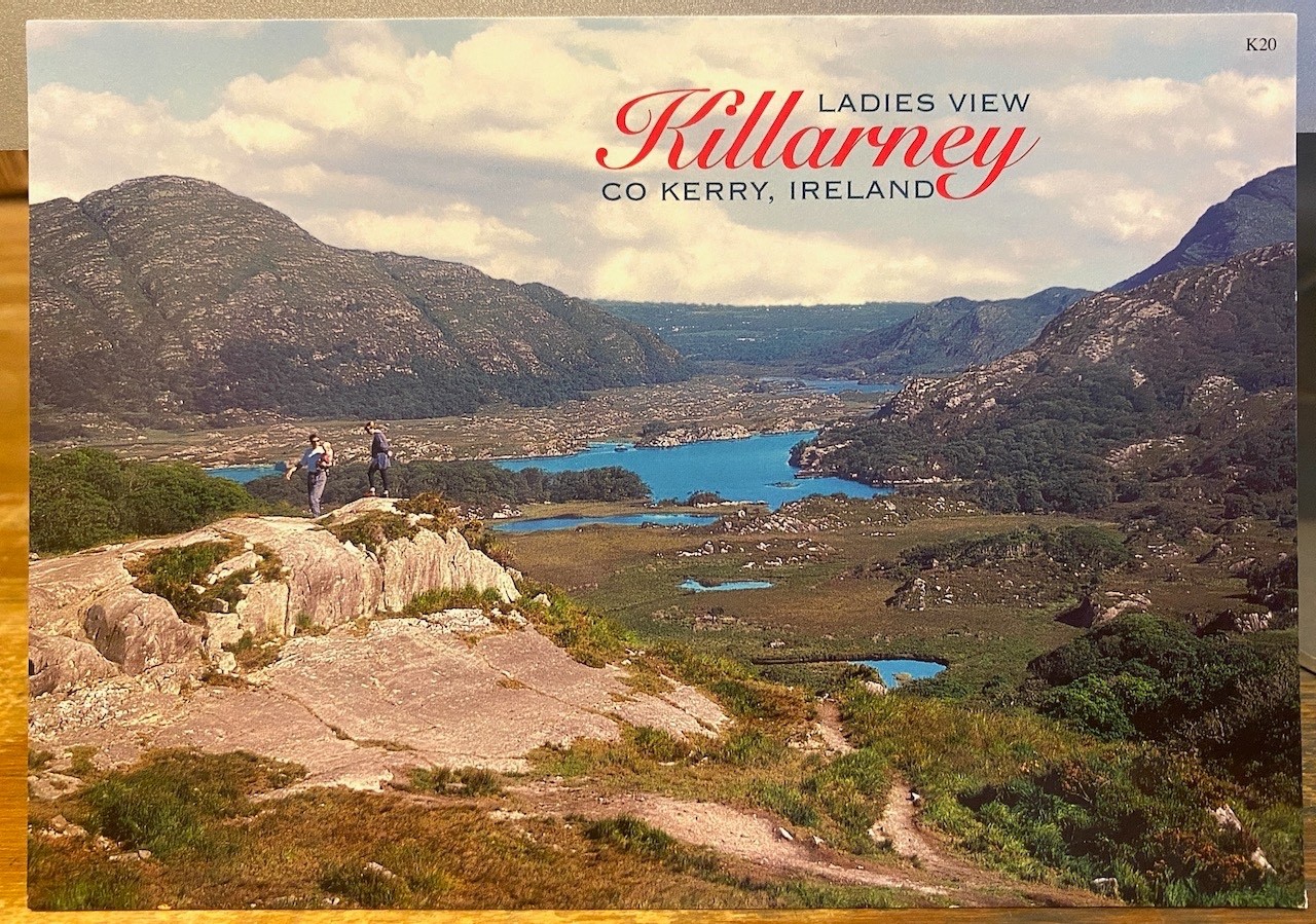 Irish Postcard LADIES\' VIEW Lakes Red Killarney Printing Kerry Ireland  K20 4x6