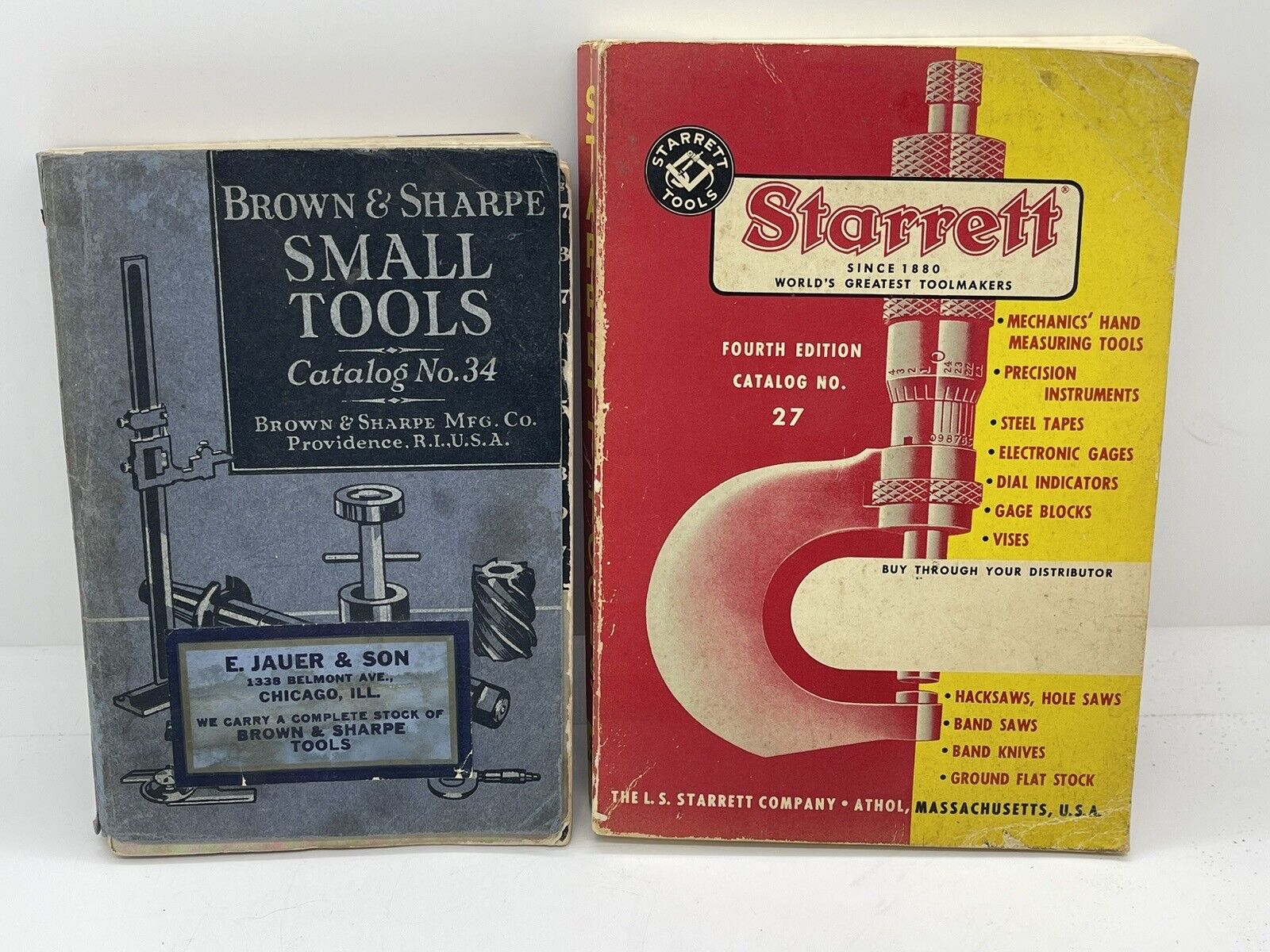 2 Vintage Tool Catalogs 1941 Brown & Sharpe No. 34 & 1965 Starrett Catalog No 27