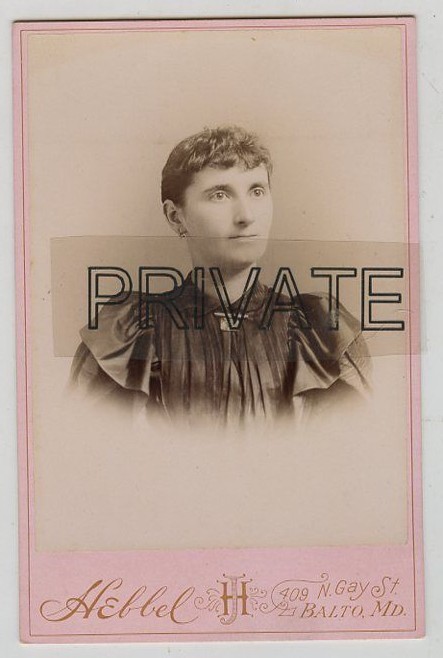 Cabinet Photo - Baltimore, Maryland Lady, Hebbel Studio - Short Hair 