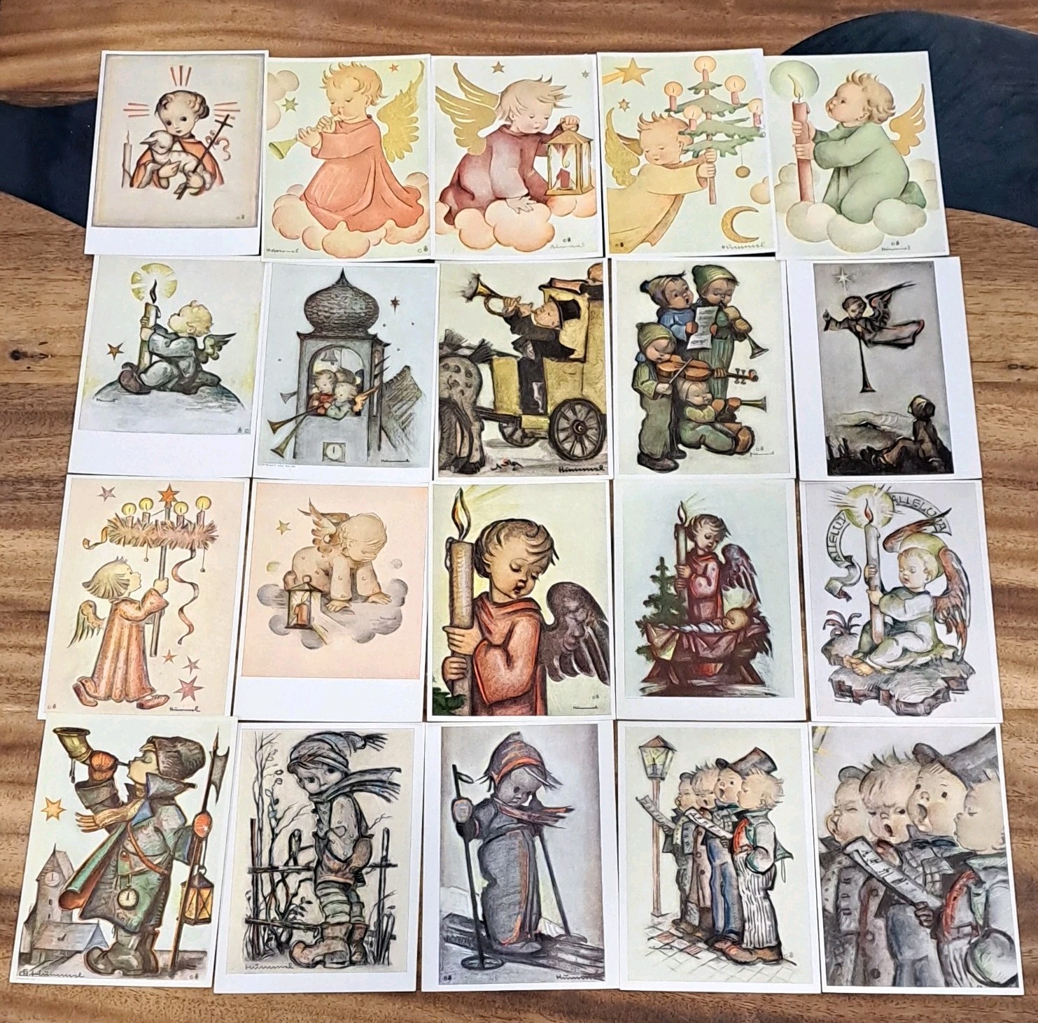 Hummel Postcard Lot Of 20 Angels Christmas Art Unposted Children Religion Vtg