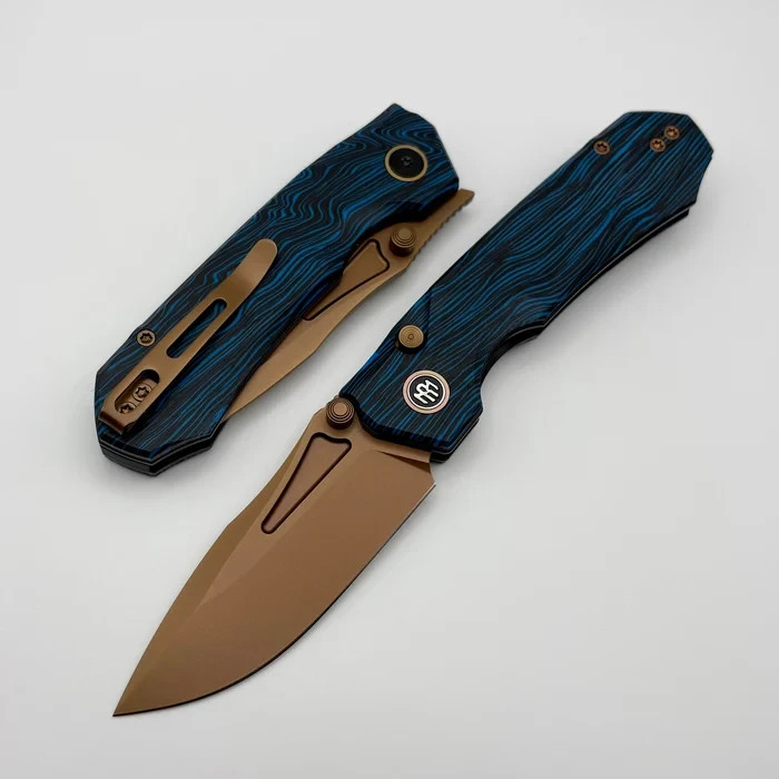 Remette RT Rhino Knife RNGC7 Blue/black G10 Scales 14C28N Copper Color Blade Remette RT Rhino Knife RNGC7 Blue/black G10 Scales 14C28N Copper Color Blade