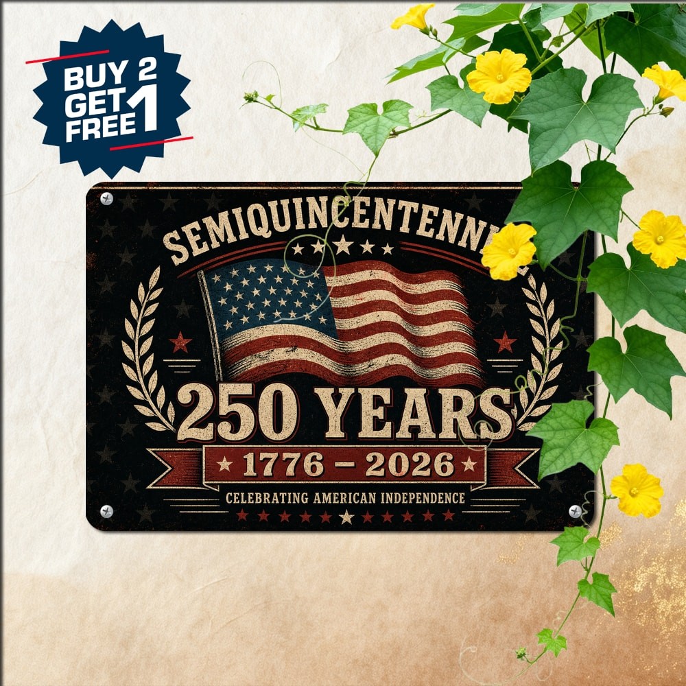 USA Bicentennial Anniversary Metal Sign Vintage Patriot Home Wall Plaque