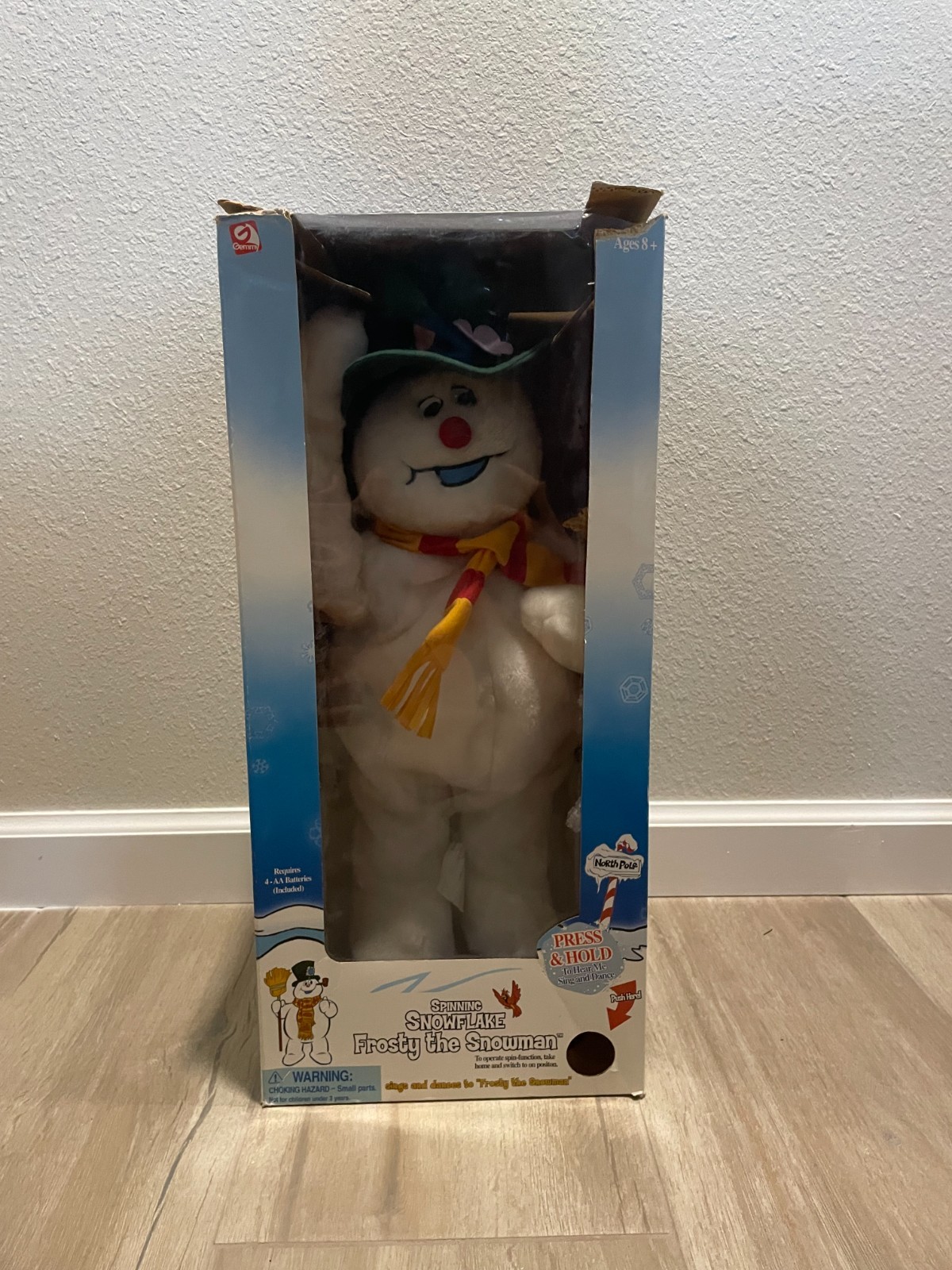Gemmy 2004 Snowflake Spinning Frosty the Snowman Animated Christmas Box