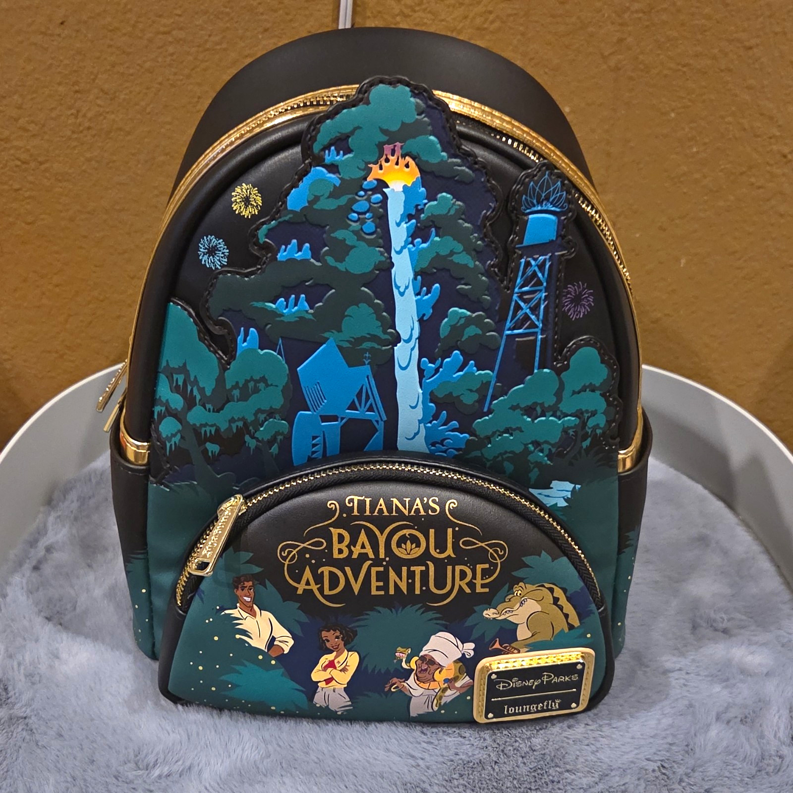 Disney Parks x Loungefly Disney Tiana's Bayou Adventure Mini Backpack Black/Gold