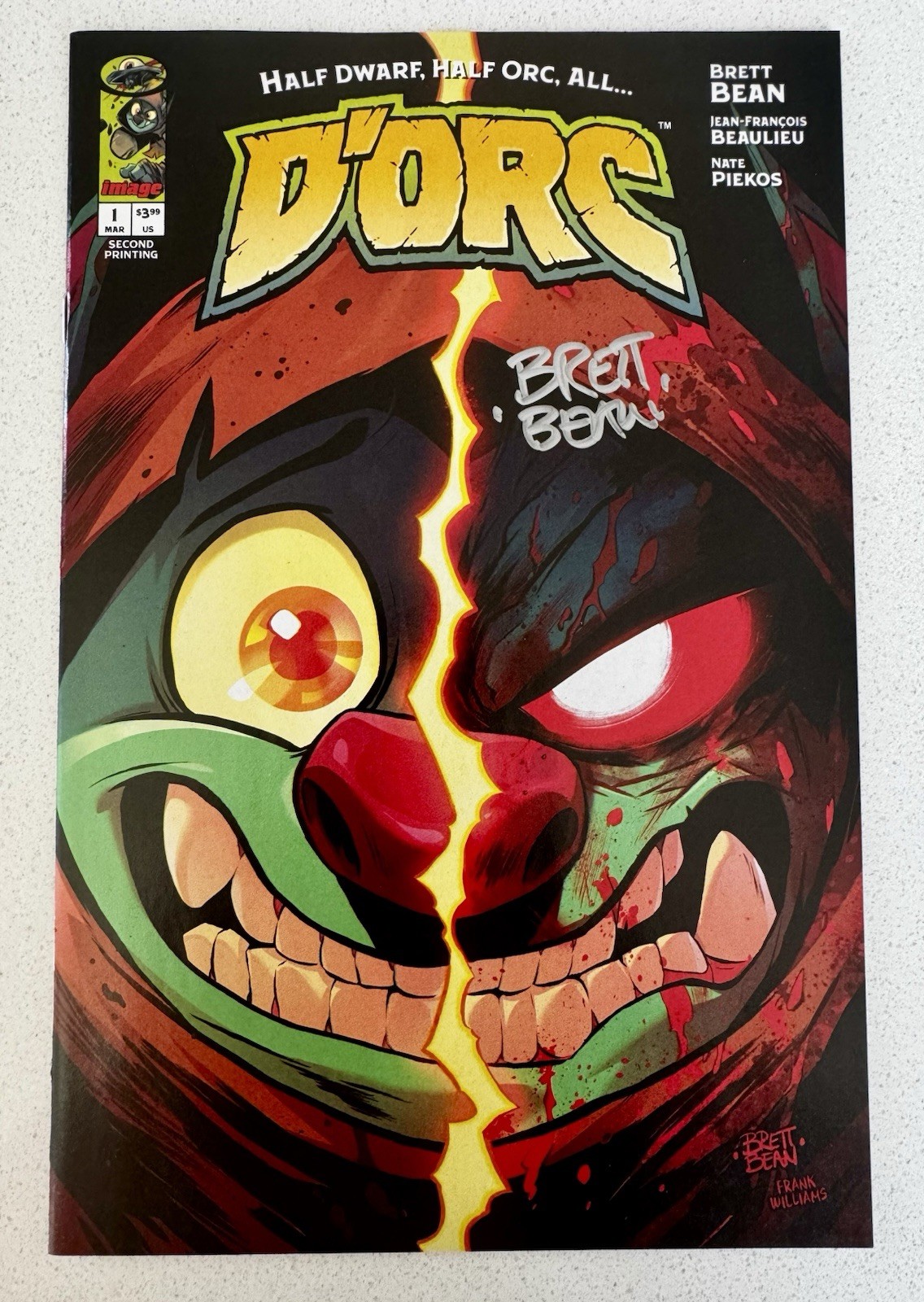 DORC #1 2ND PRINT BEAN VARIANT IMAGE COMICS 2026 SIGNED BY BRETT BEAN - NM