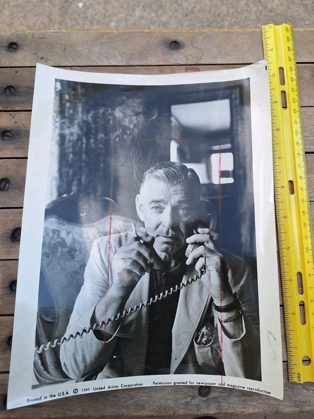 Vintage 1960 Clark Gable Original Press Photo - The Misfits Final Film 8x10 UA