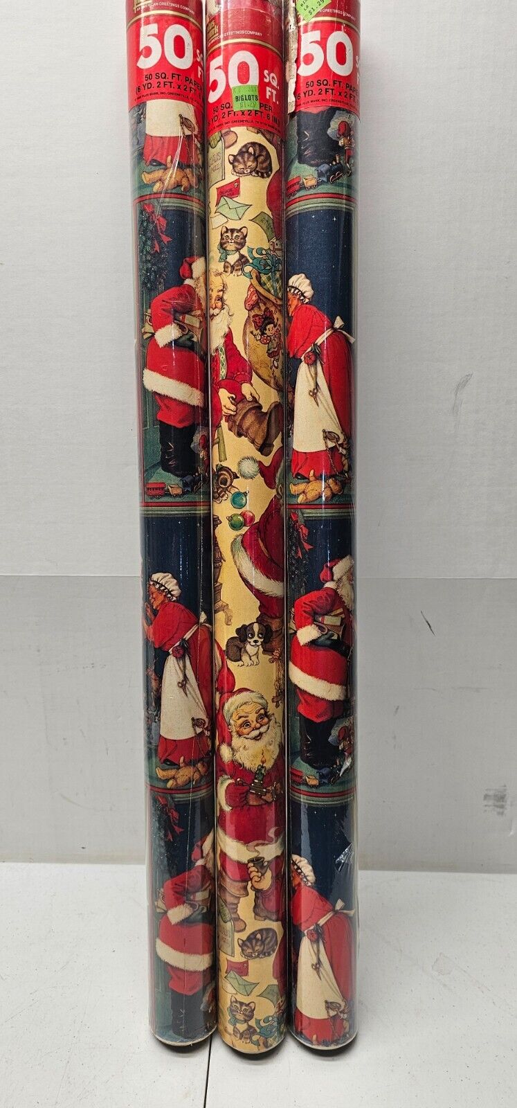 Vintage Plus Mark - American Greetings Christmas Wrapping Paper Rolls 150' NEW