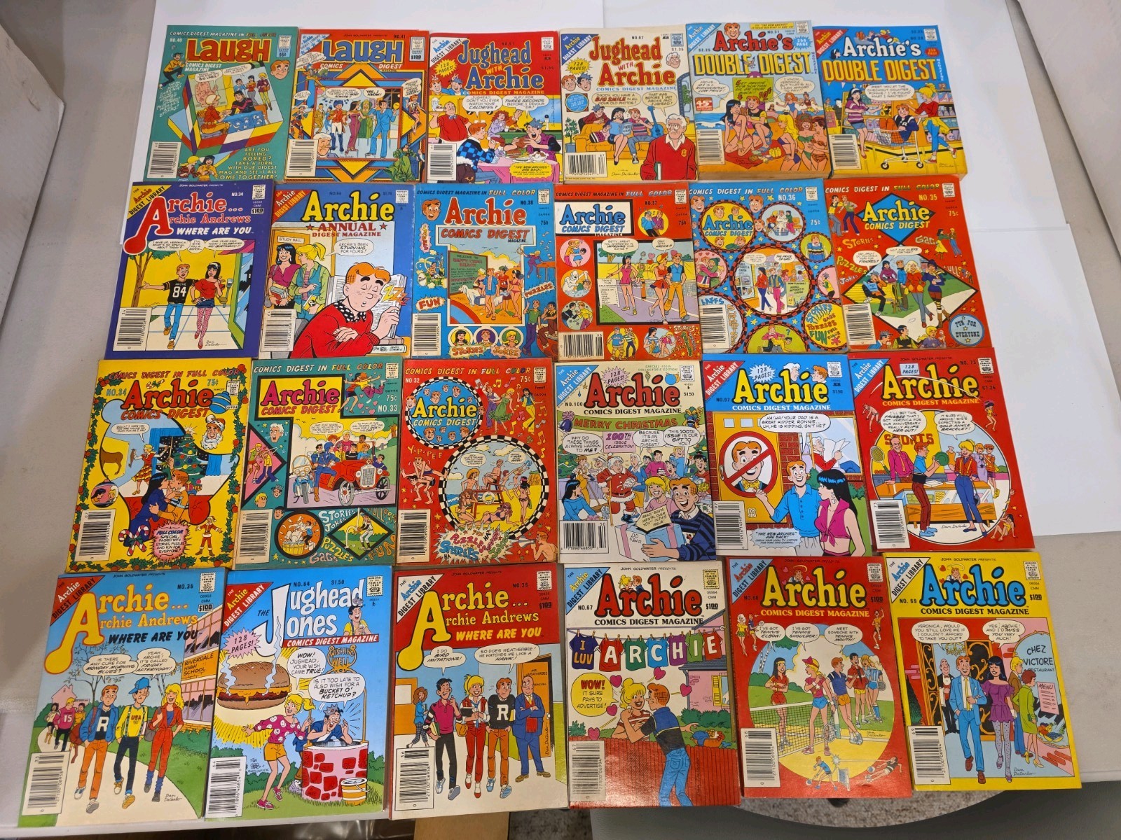 Large Lot Of 24 Archie Mini Paperback COMIC books