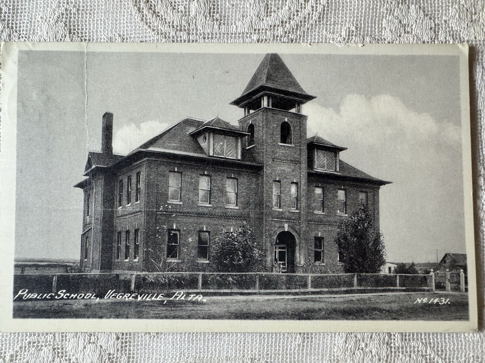 Public School Vegreville Alberta RPPC 1910s Canada Real Photo Postcard