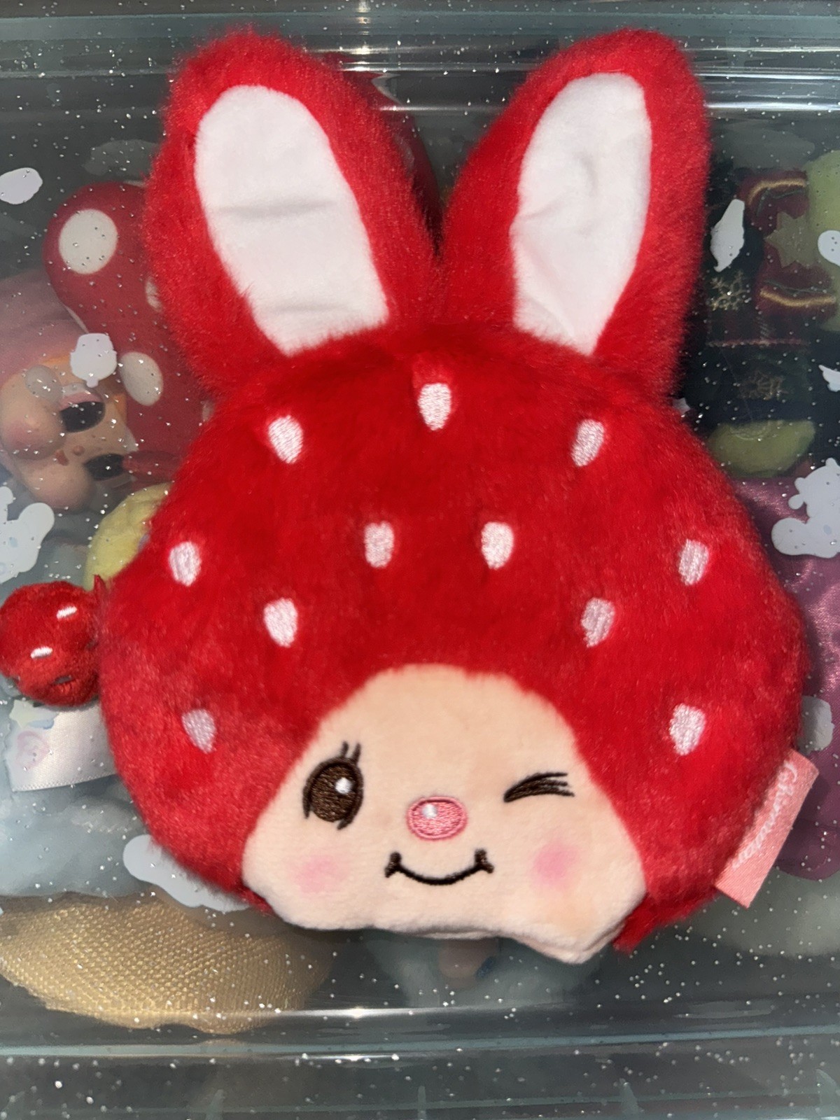 Monchhichi Strawberry Girl Coin Purse Pouch - Kawaii Japan