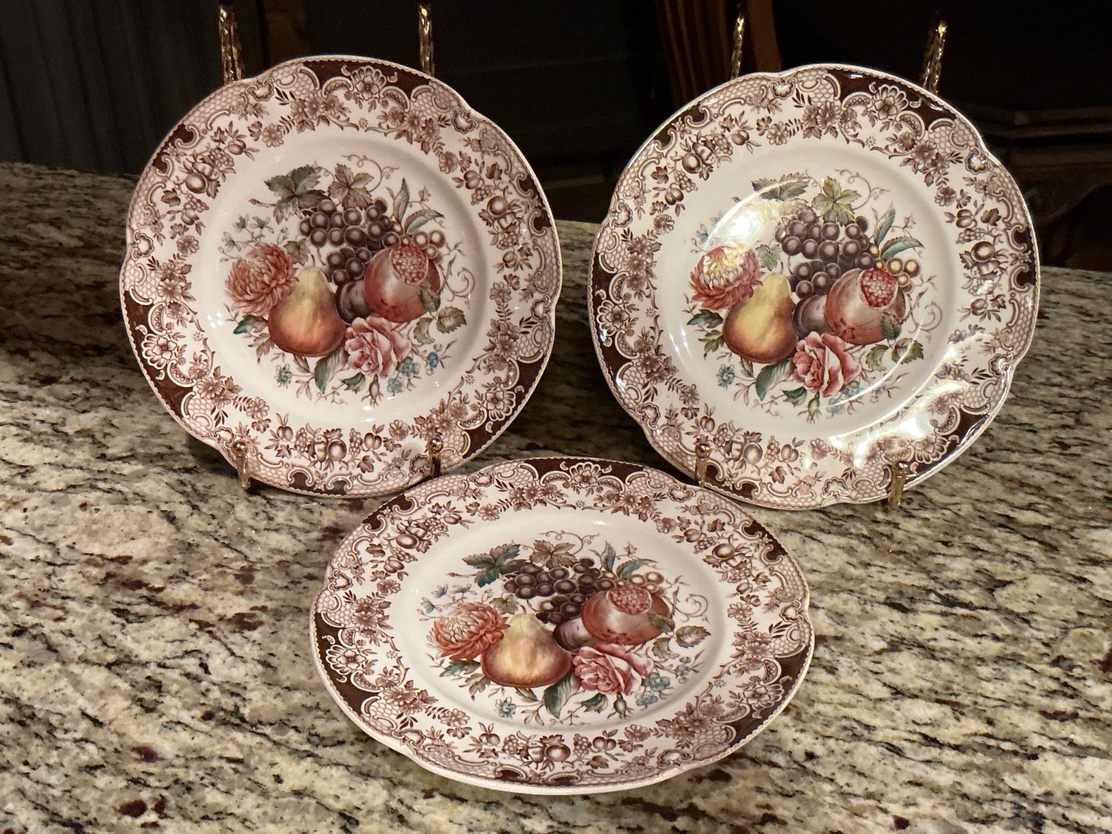 Johnson Bros. Windsorware Fruit Harvest Salad Plates (3) Johnson Bros. Windsorware Fruit Harvest Salad Plates (3)
