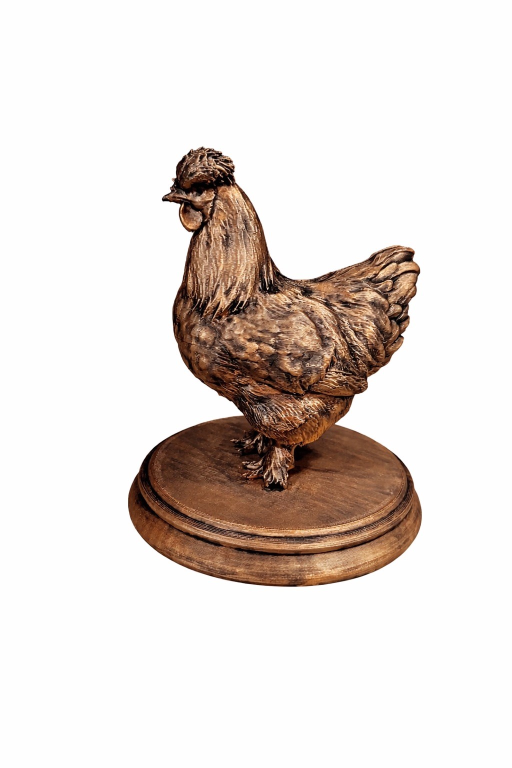 Silkie Rooster Statue Chicken Sculpture