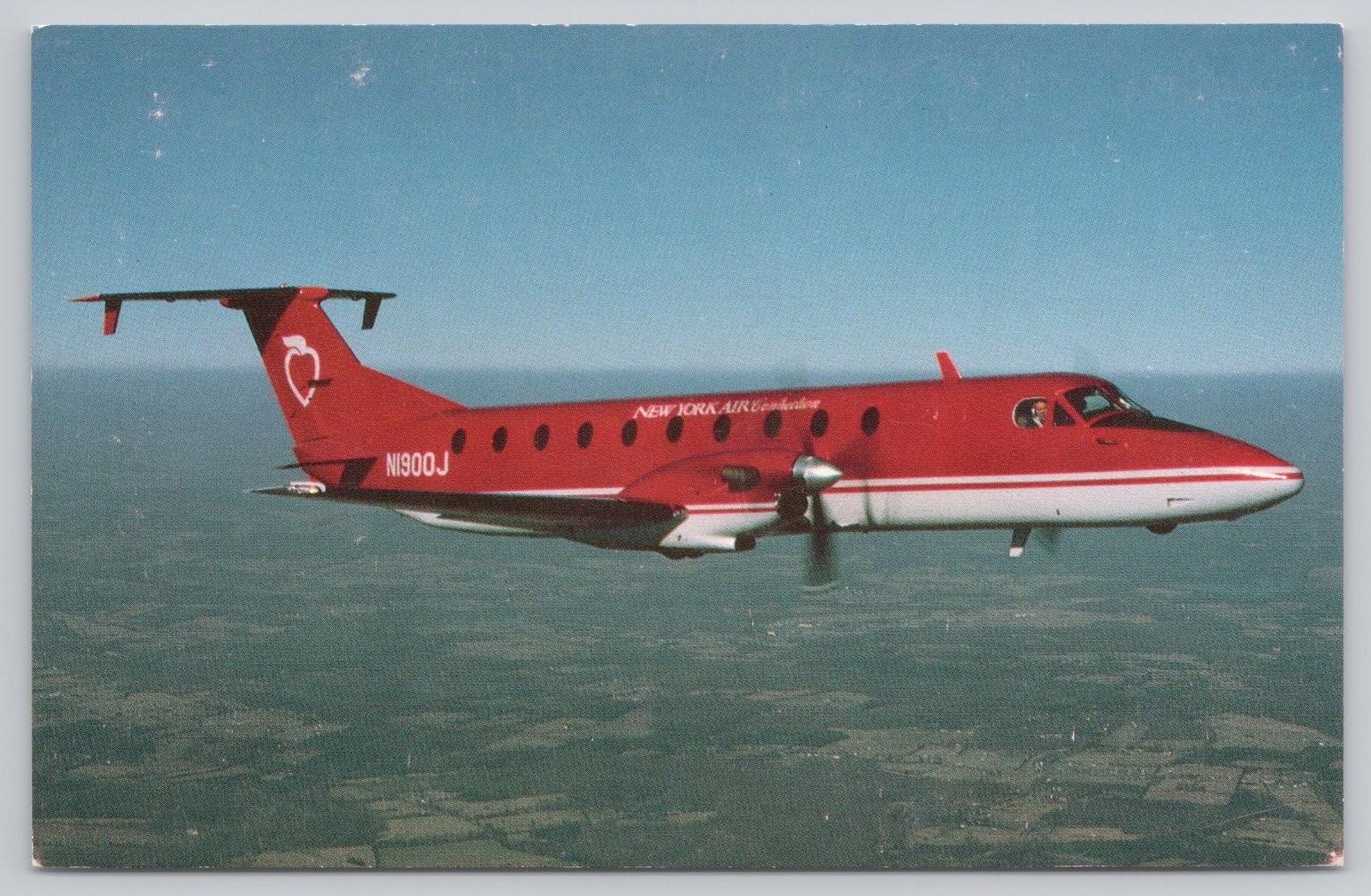 New York Air Connection Beech 1900C Aircraft Postcard by Jay Selman