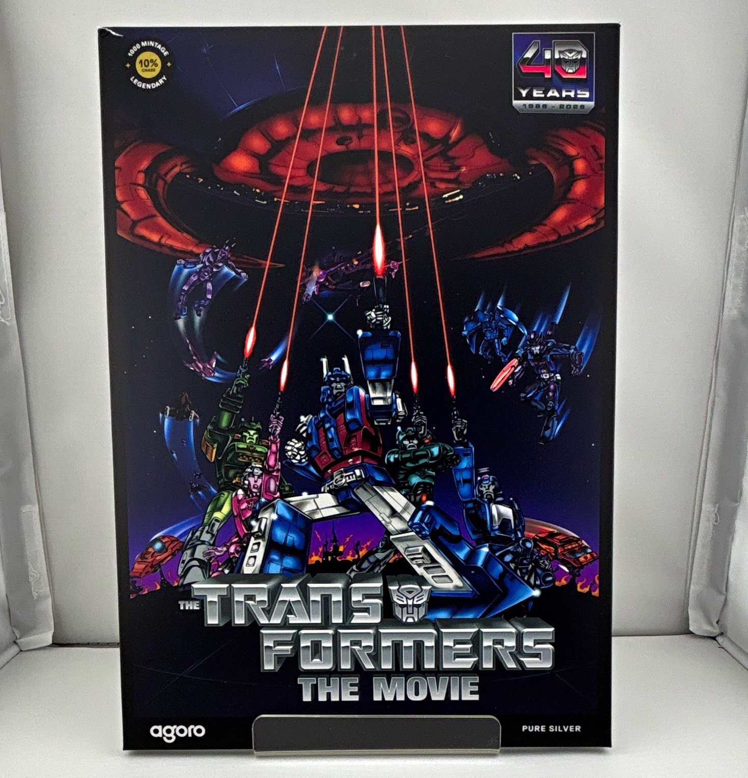 agoro Transformers The Movie 1986 Optimus Prime Pure Silver Card 398/900
